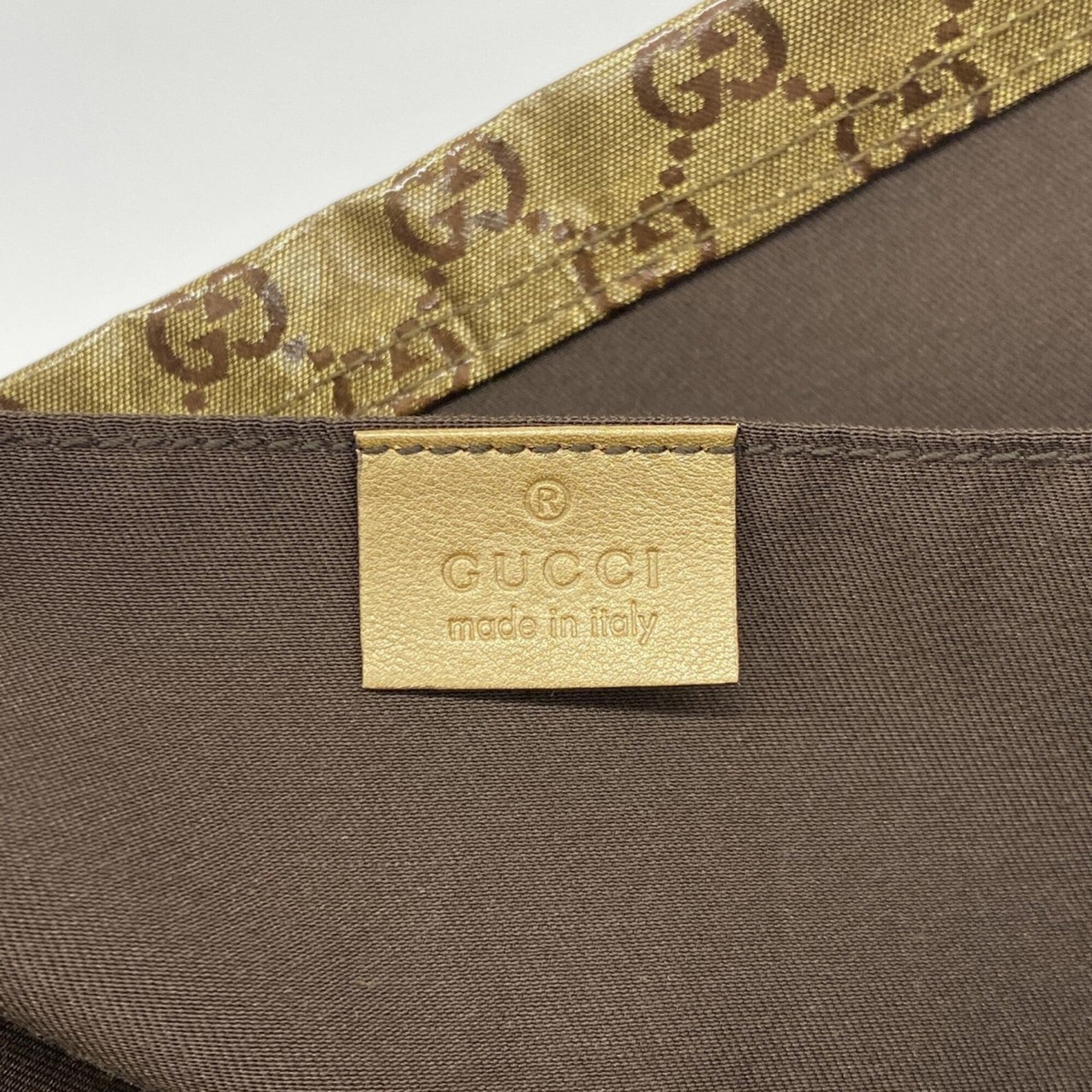 Gucci Gold Coated Canvas Tote Bag (Pre-Owned)