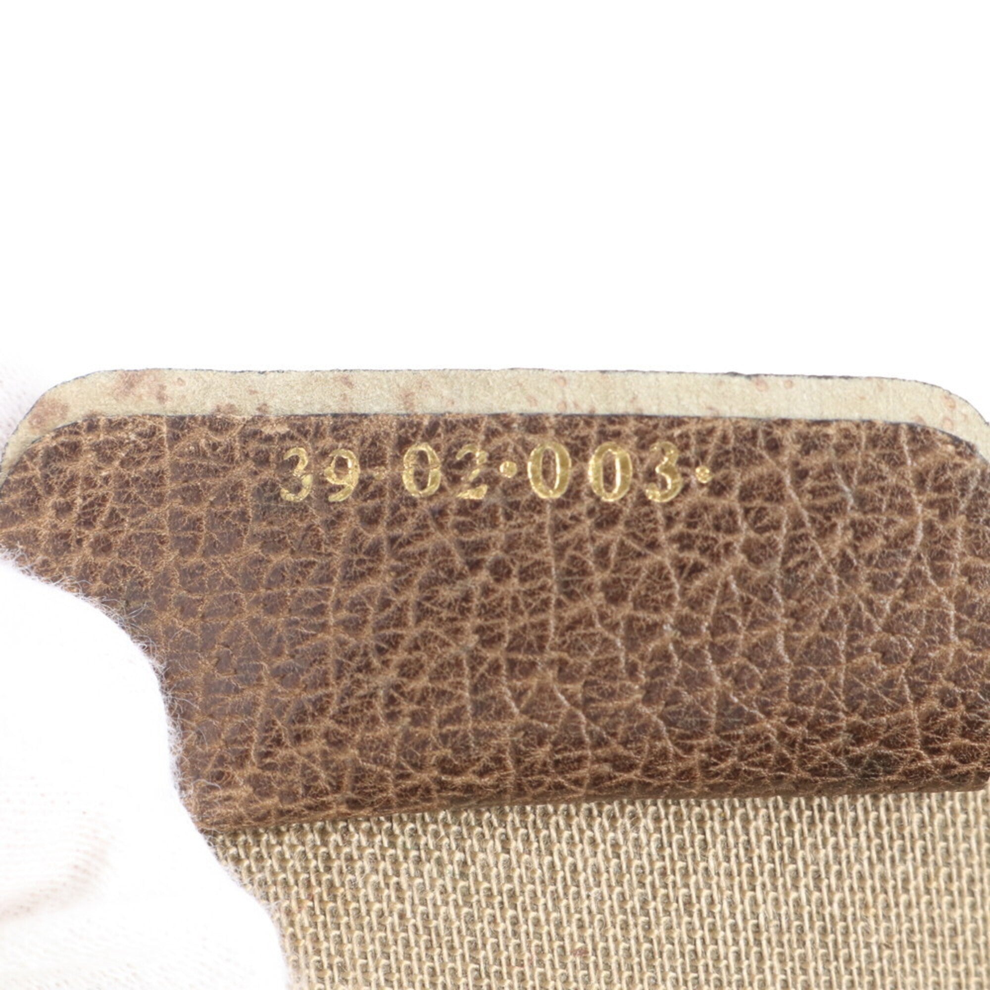 Gucci Sherry Line Brown Leather Coated Canvas Handbag Shoulder Bag Tote Bag (Pre-Owned)
