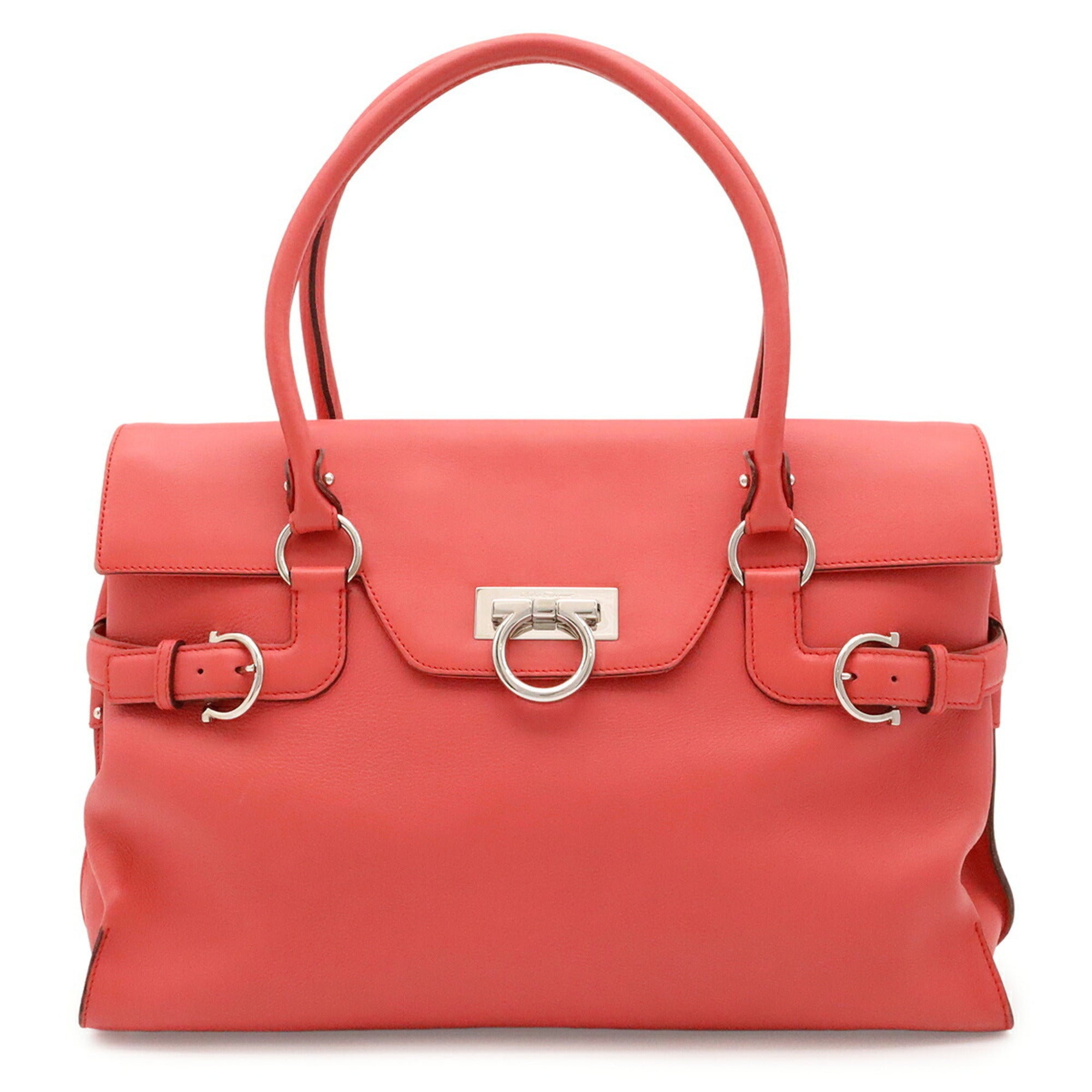 Salvatore Ferragamo Pink Leather Shoulder Bag Tote Bag (Pre-Owned)