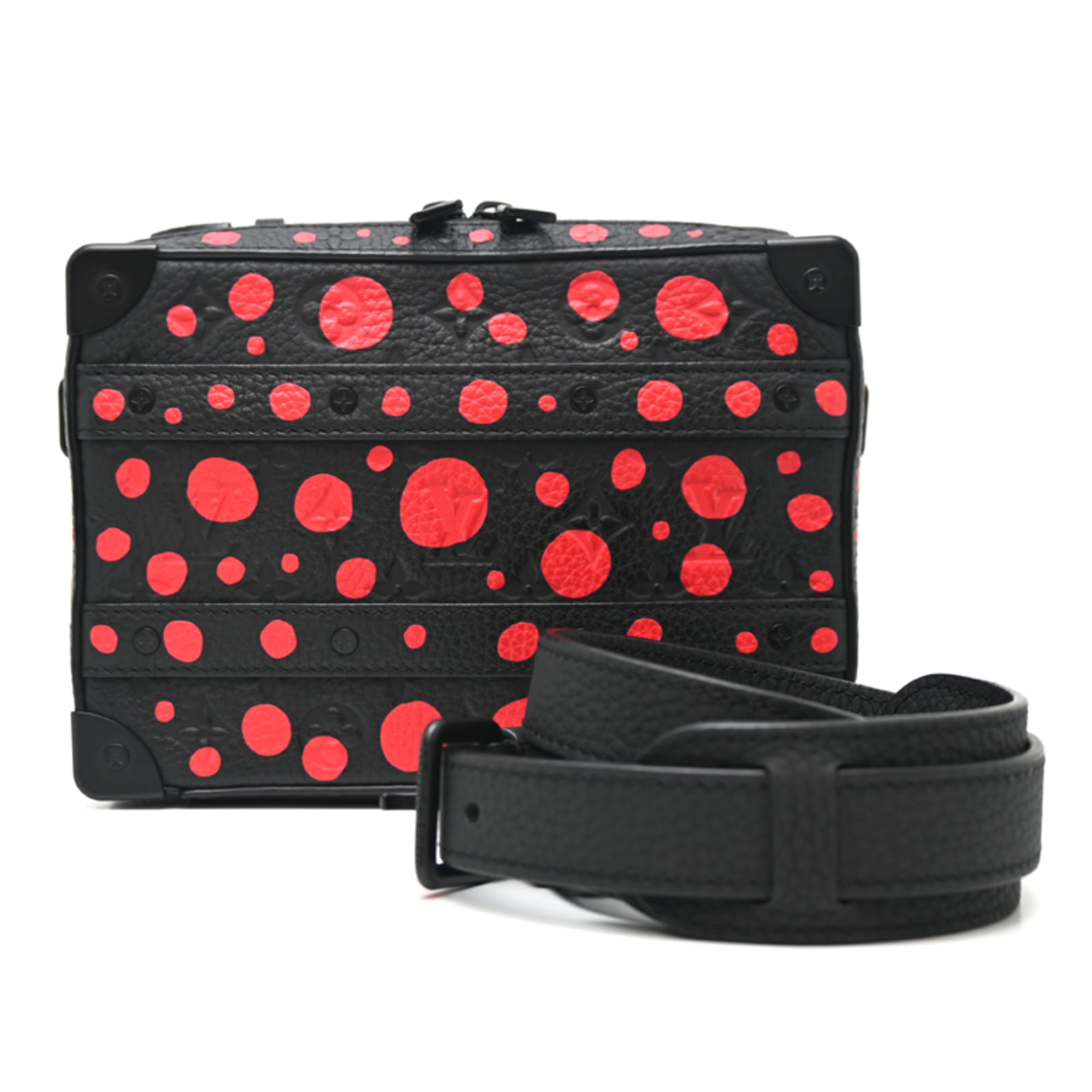 Louis Vuitton Noir Red Color Monogram Leather Handbag (Pre-Owned)