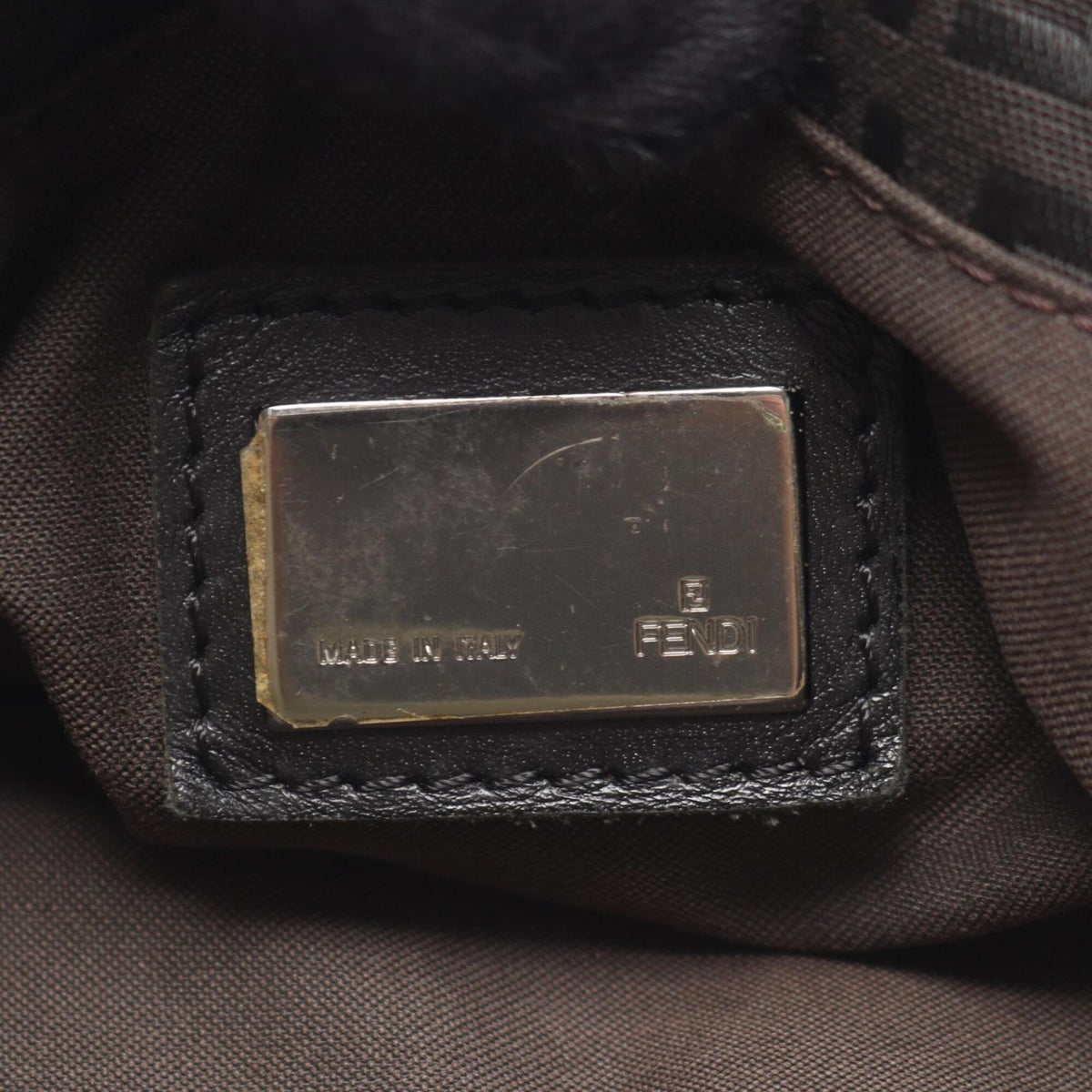 Fendi Black Gray Canvas Leather Handbag Tote Bag (Pre-Owned)