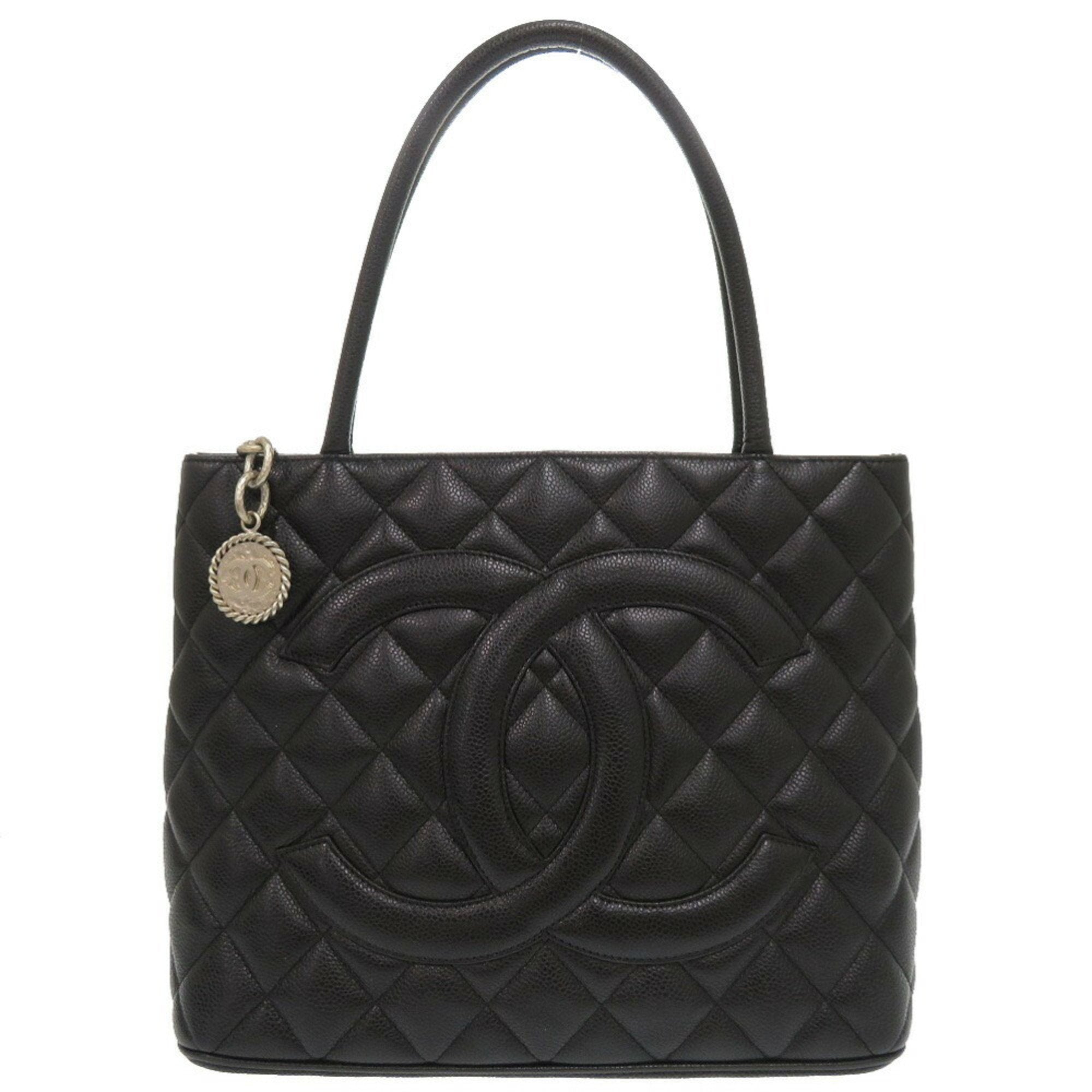 Chanel Black Caviar Leather Tote Bag (Pre-Owned)