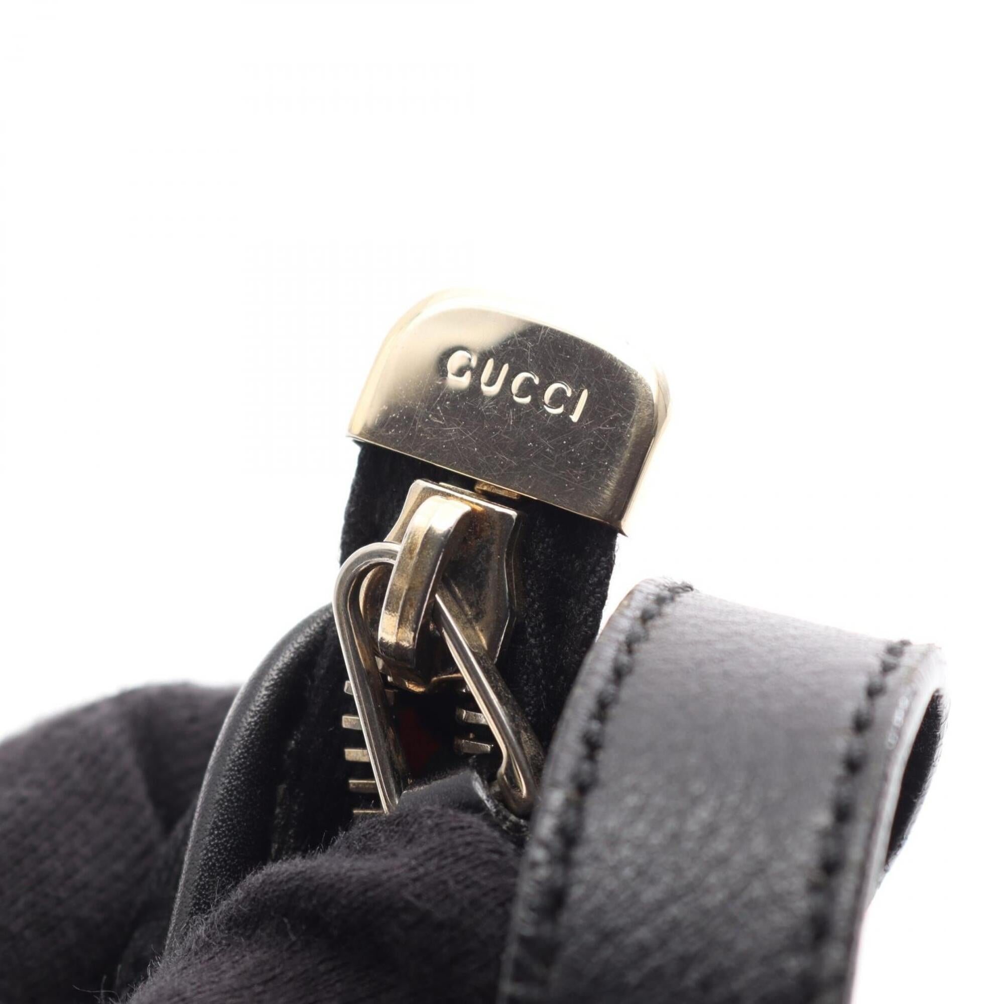 Gucci Black Gg Canvas Leather Handbag Shoulder Bag (Pre-Owned)