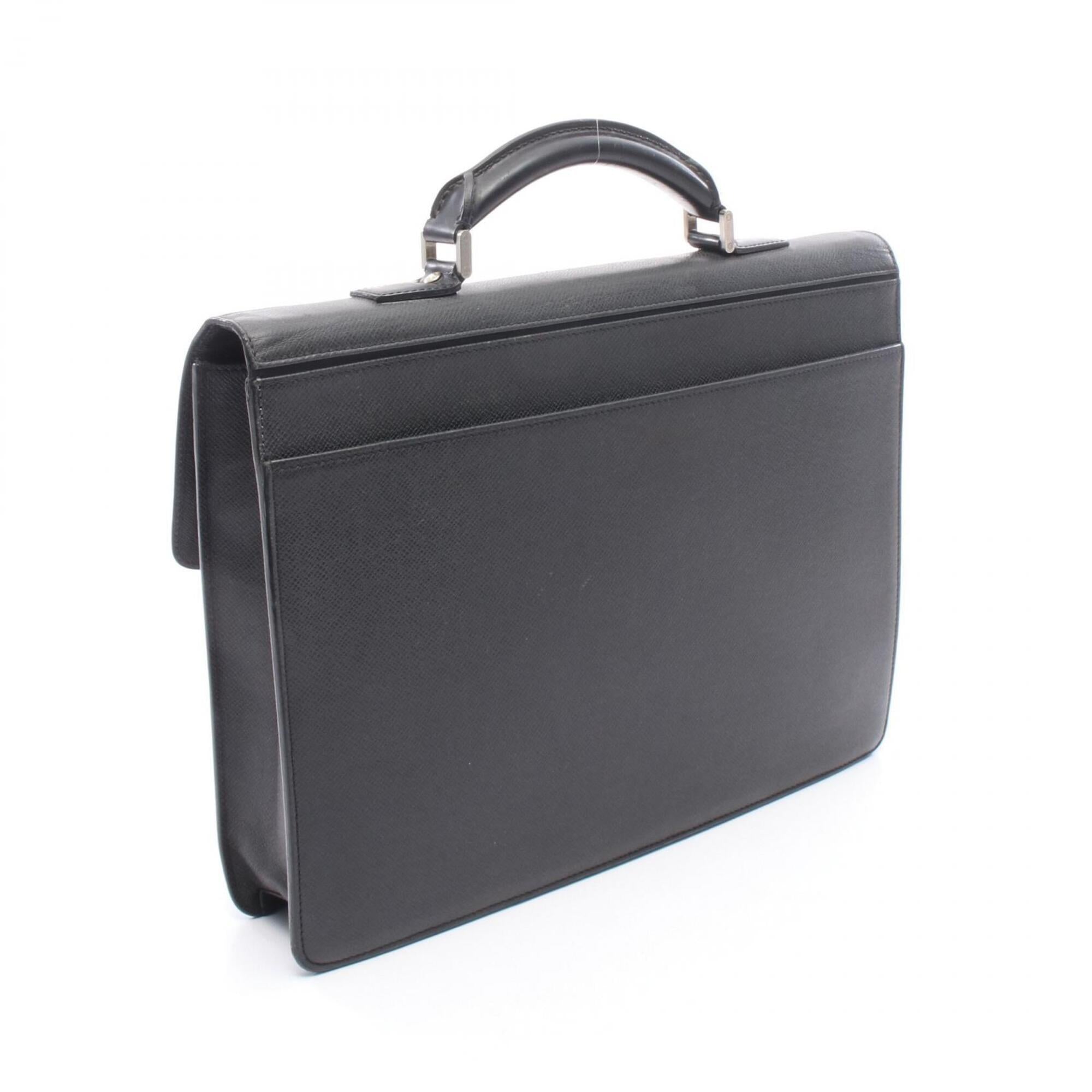 Louis Vuitton Ardoise Black Gray Taiga Leather Leather Handbag (Pre-Owned)