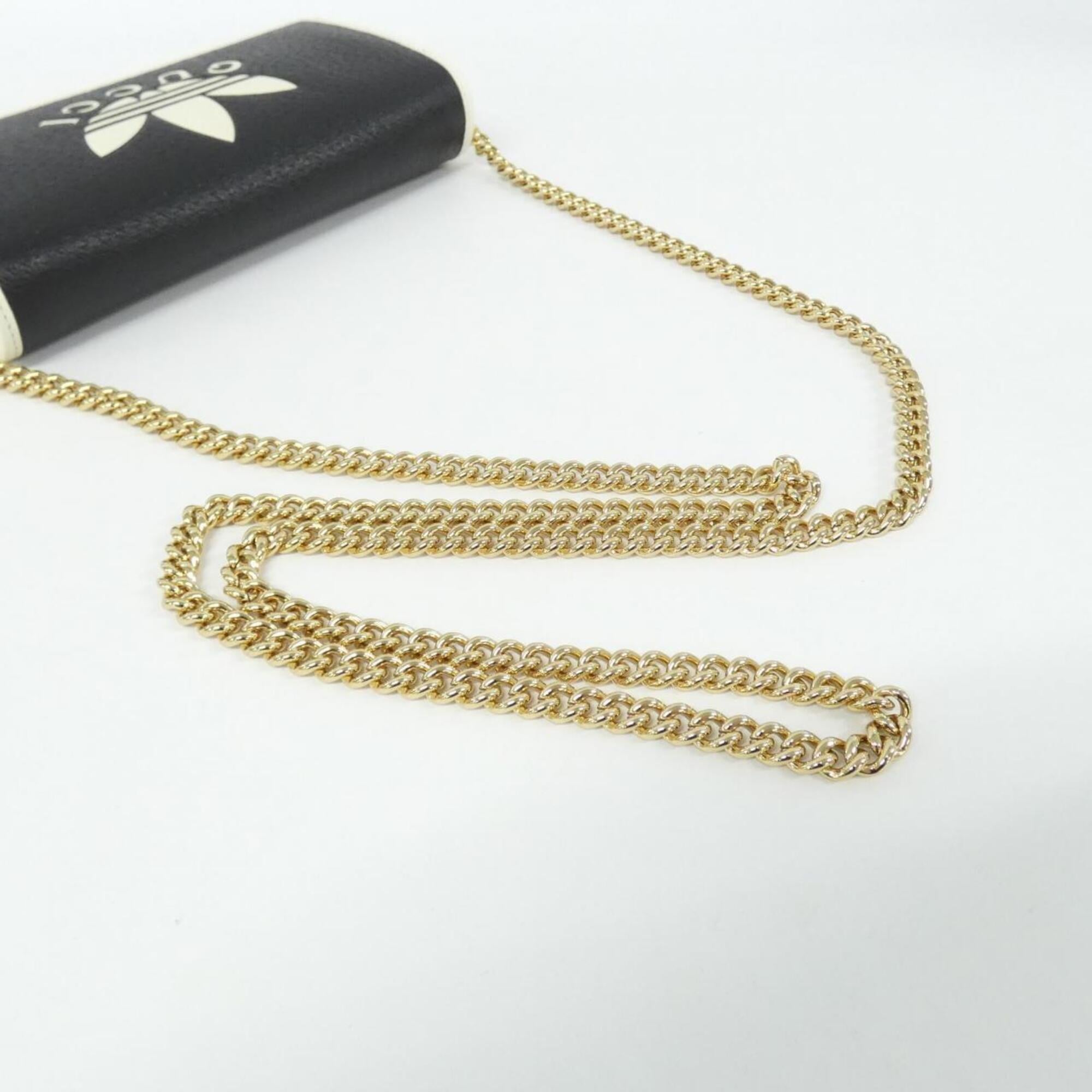 Gucci Black White Leather Chain/Shoulder Wallet (Pre-Owned)
