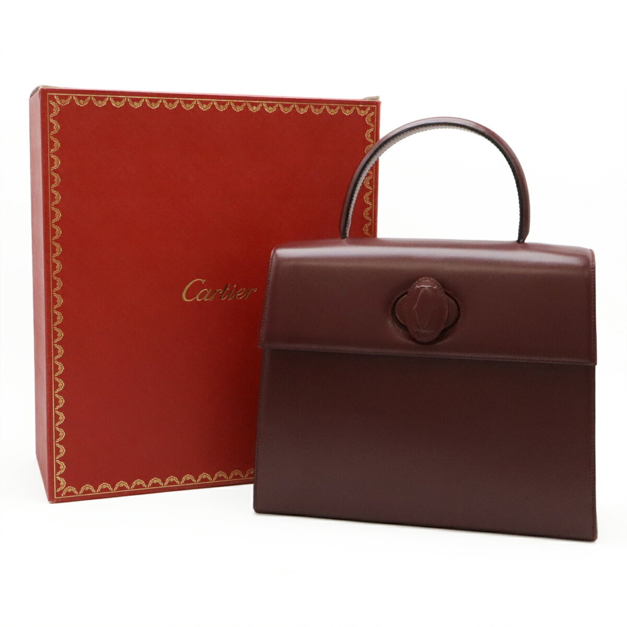 Cartier Must Bordeaux Leather Handbag (Pre-Owned)