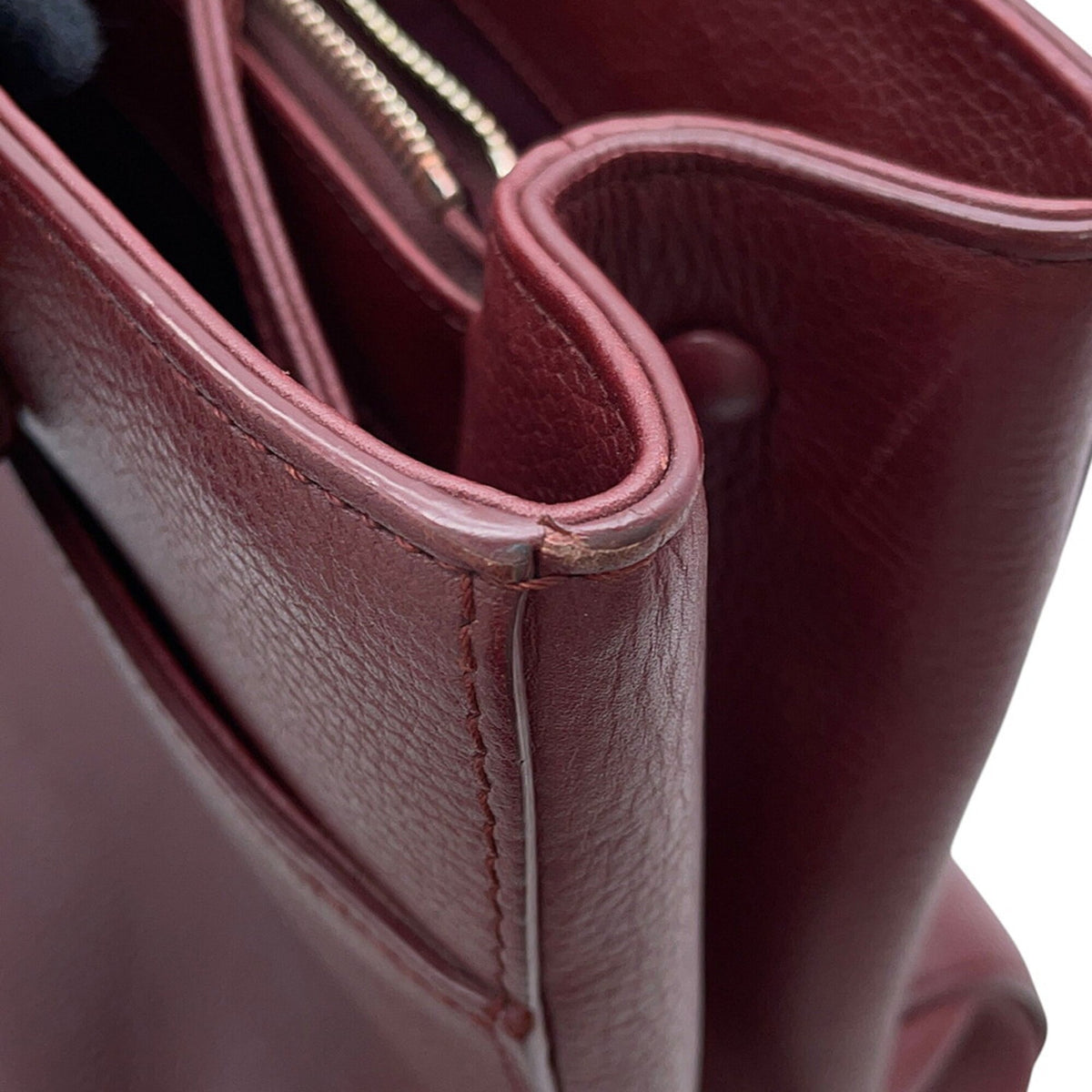 Chanel Bordeaux Champagne Gold Grained Calfskin Handbag Shoulder Bag Tote Bag (Pre-Owned)