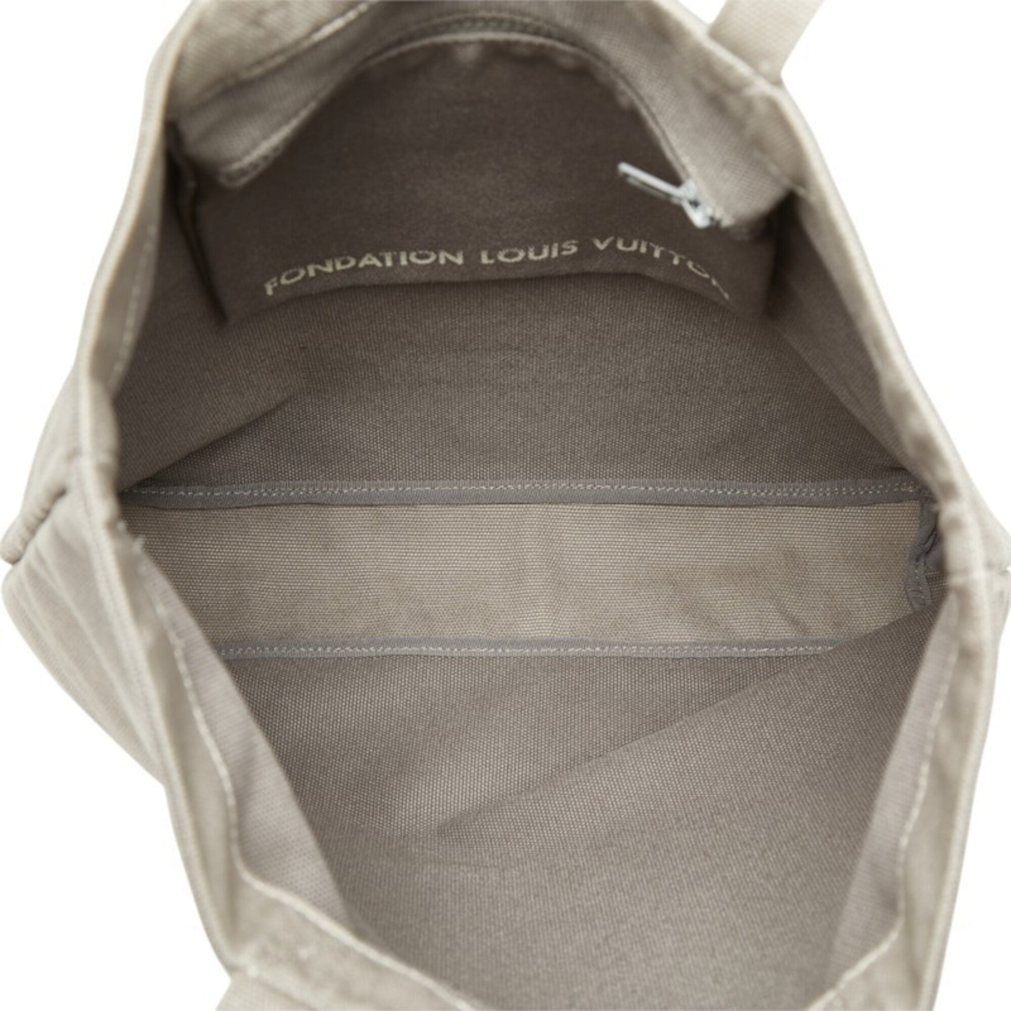 Louis Vuitton Gray Cotton Canvas Shoulder Bag Tote Bag (Pre-Owned)
