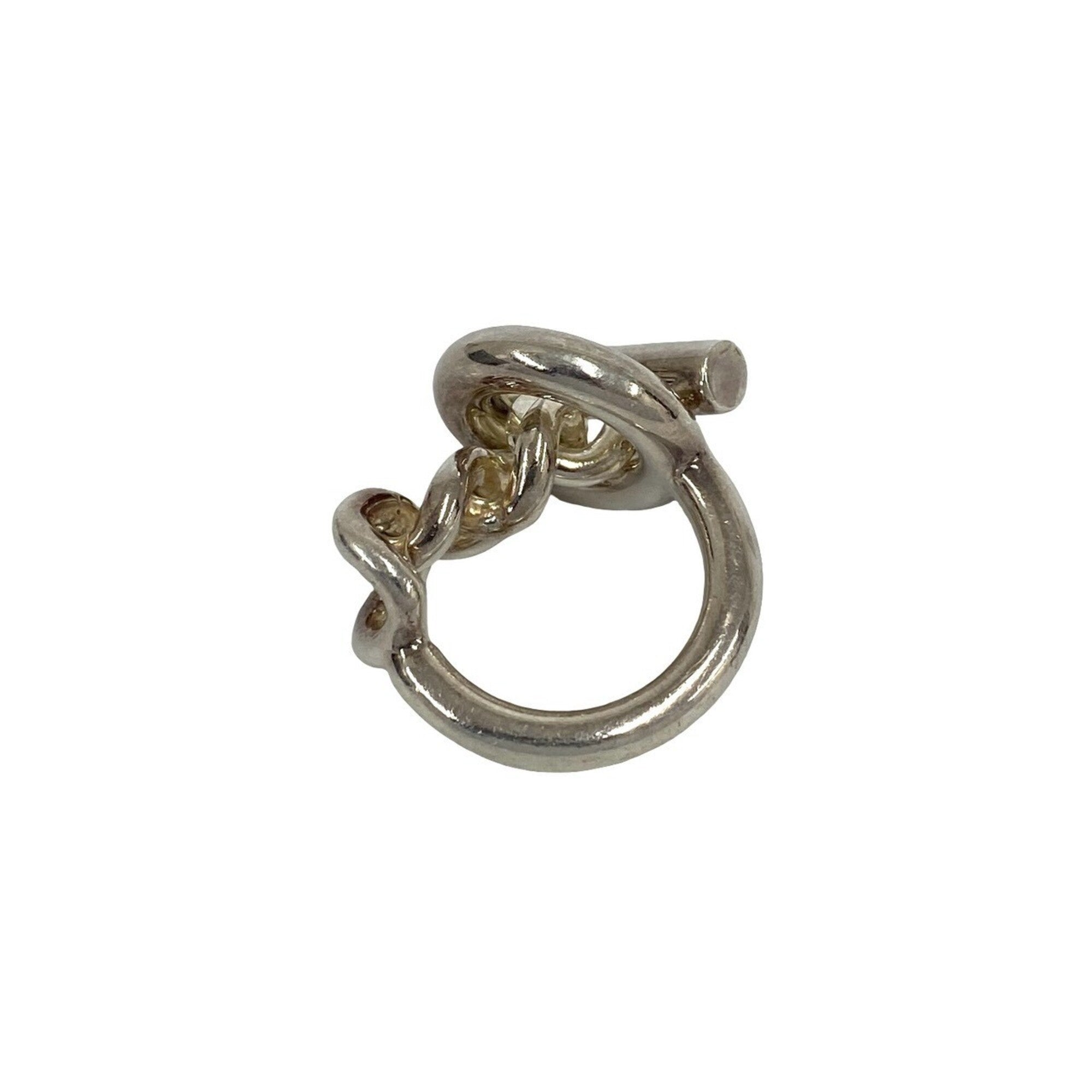 Hermes Silver Silver 925 Band Ring (Pre-Owned)