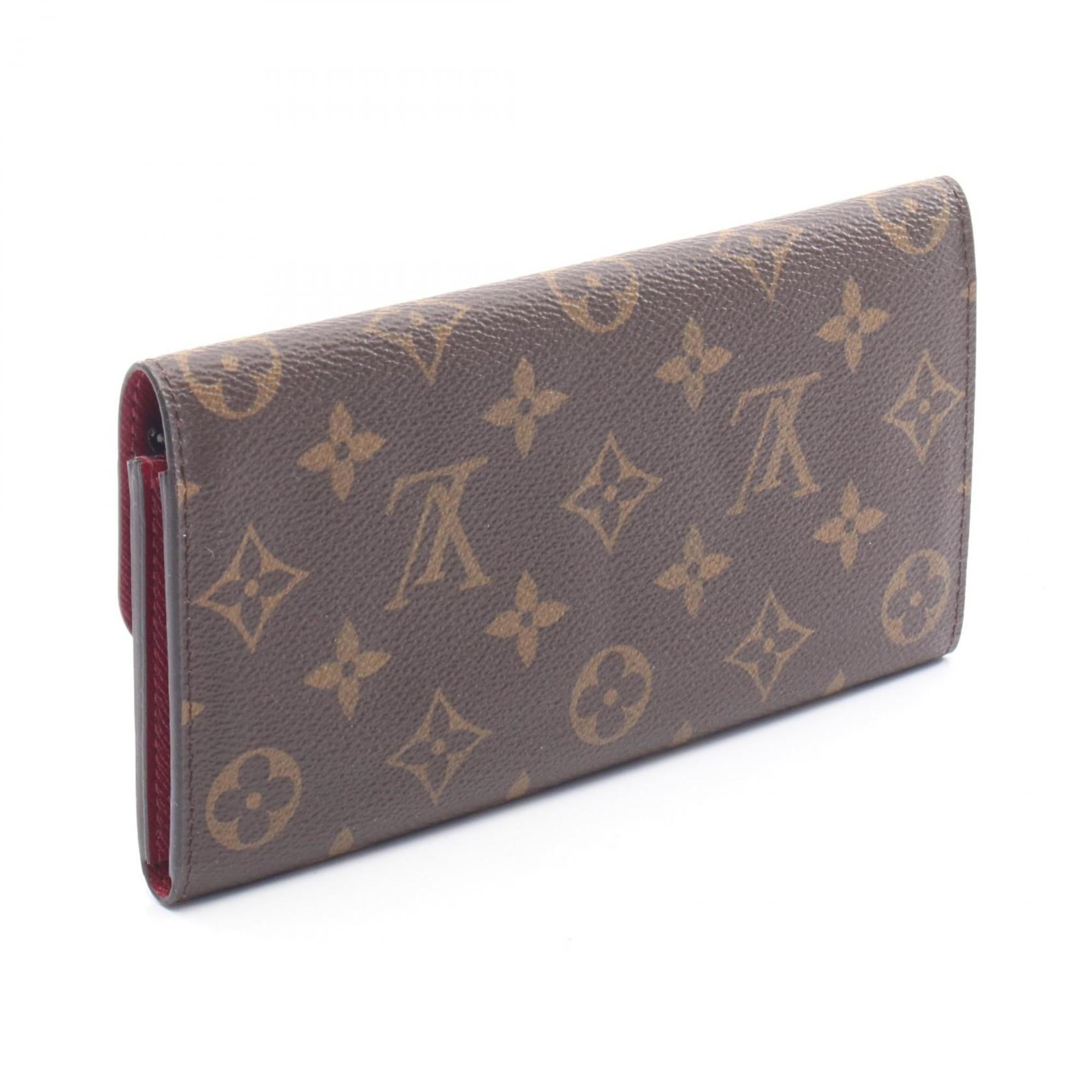 Louis Vuitton Brown Fuchsia Monogram Pink Monogram Leather Long Wallet (Bi-Fold) (Pre-Owned)