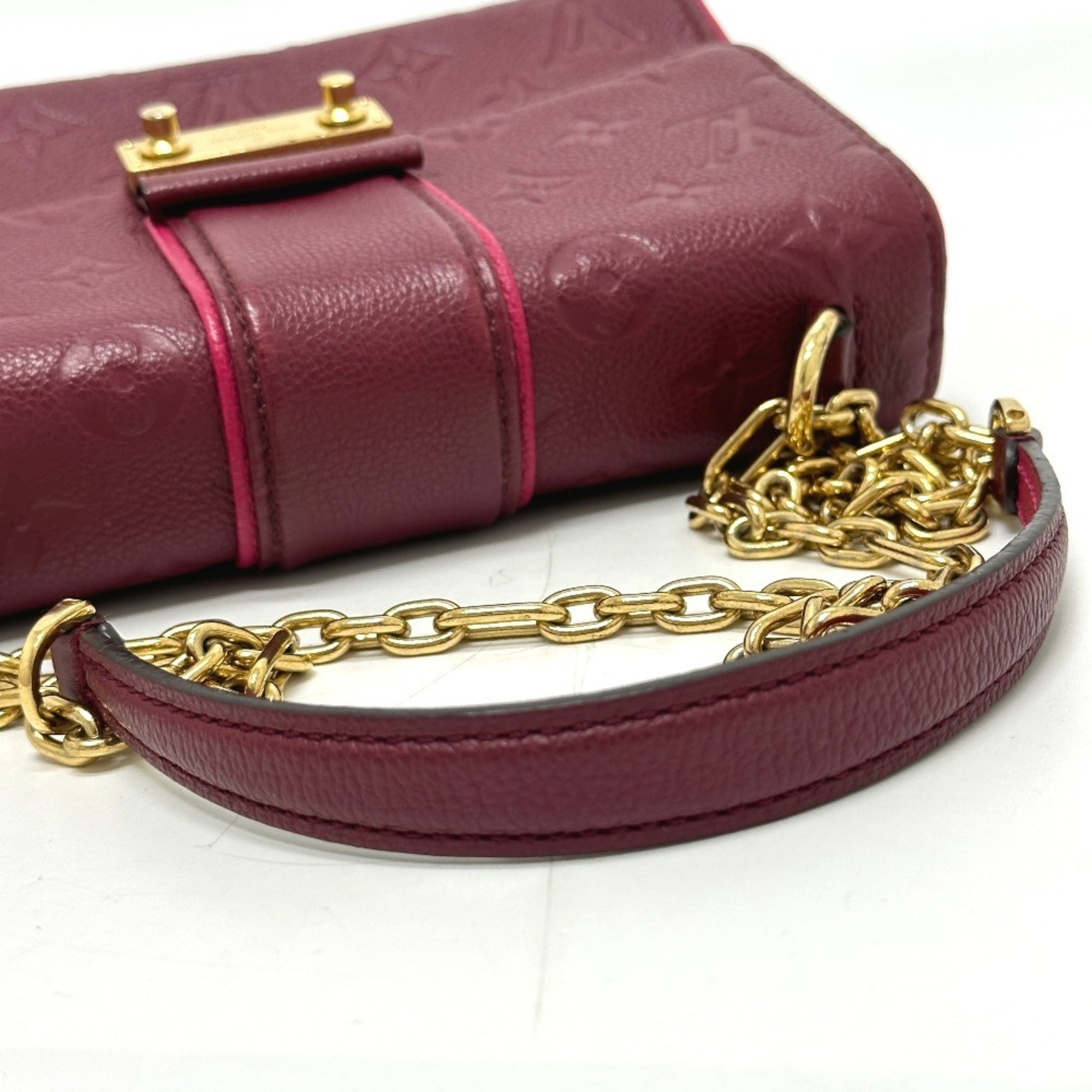 Louis Vuitton Red Color Monogram Empreinte Pochette Shoulder Bag (Pre-Owned)
