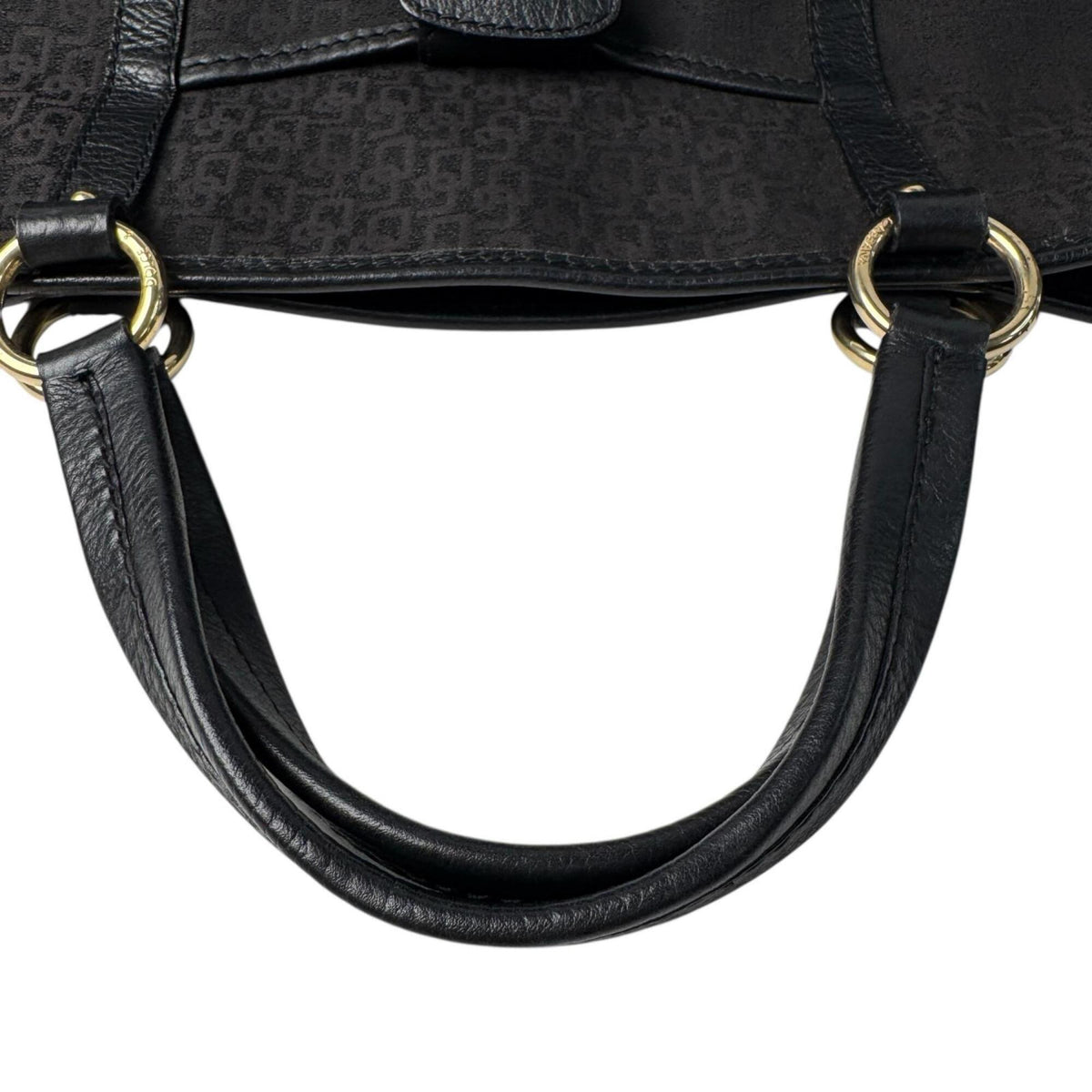 Dolce & Gabbana Dark Brown Canvas Leather Handbag Tote Bag (Pre-Owned)