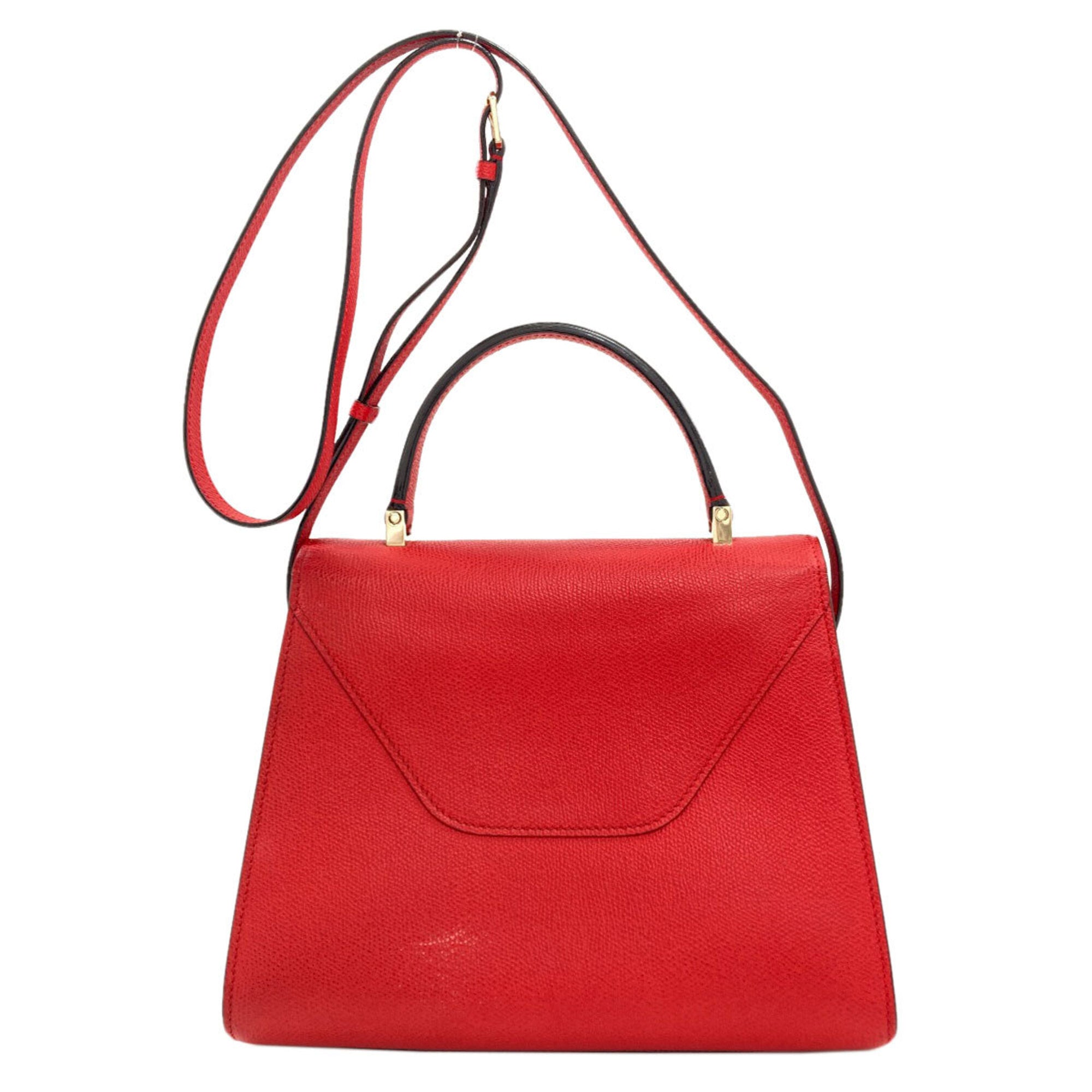 Valextra Red Color Leather Handbag (Pre-Owned)
