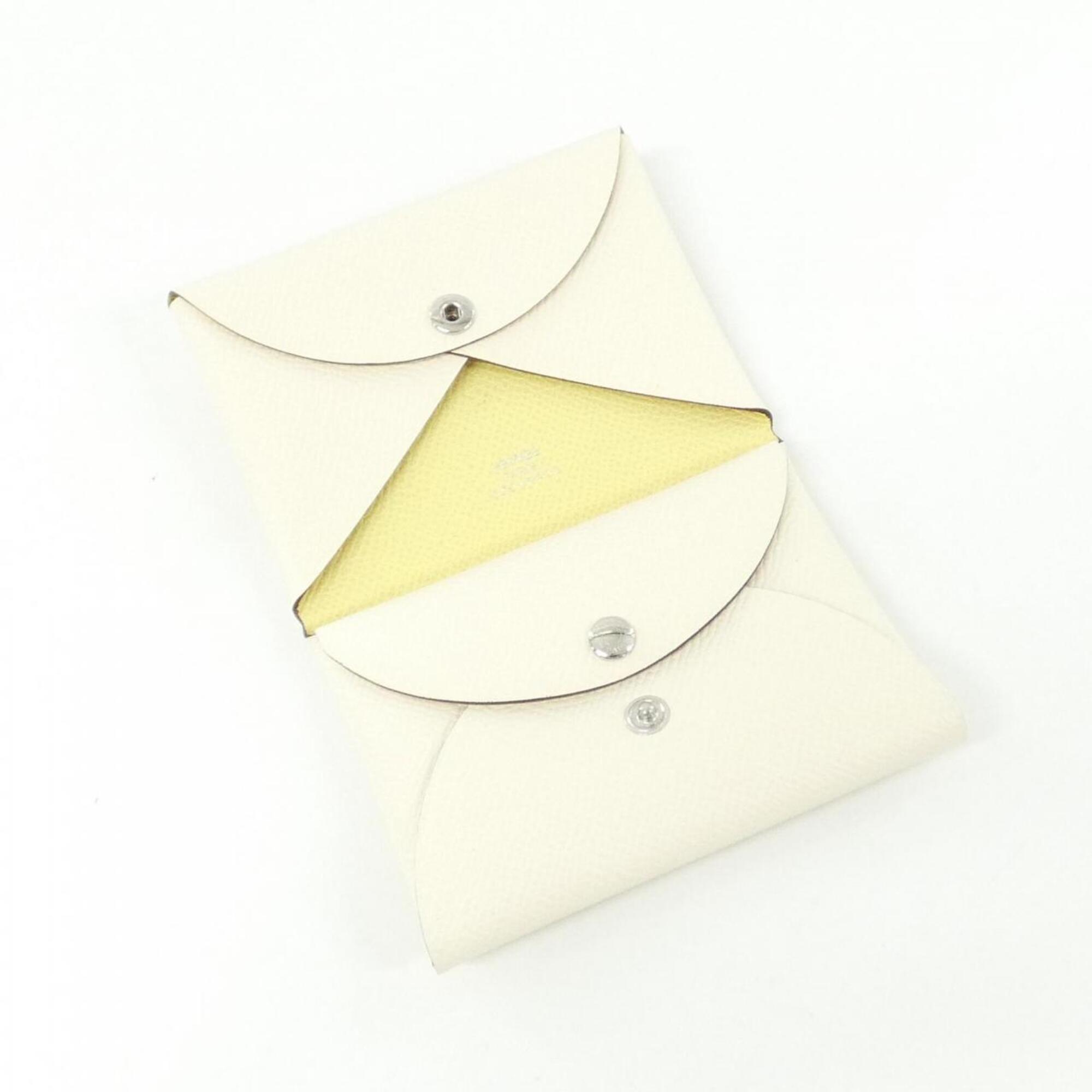 Hermes White Epsom Leather Coin Purse/Coin Case (Pre-Owned)
