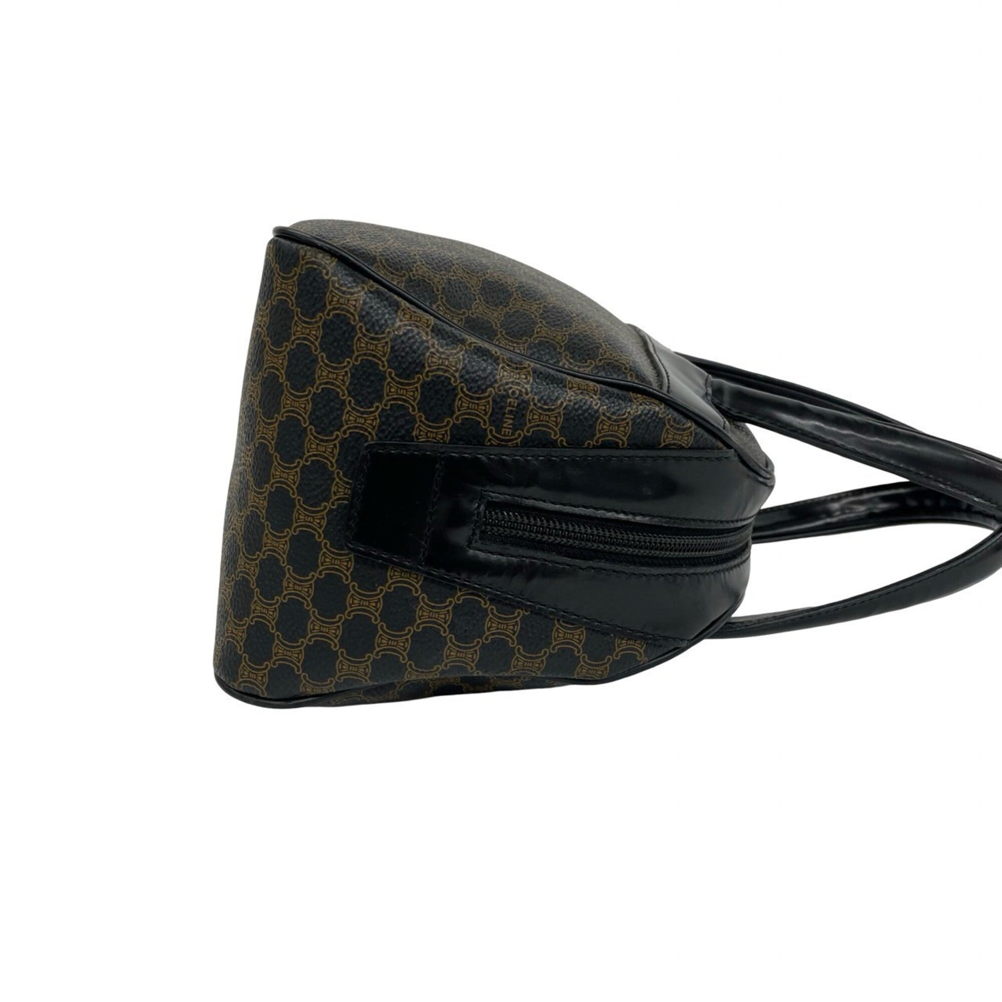 Celine Black Brown Leather Pvc Boston Bag Handbag (Pre-Owned)