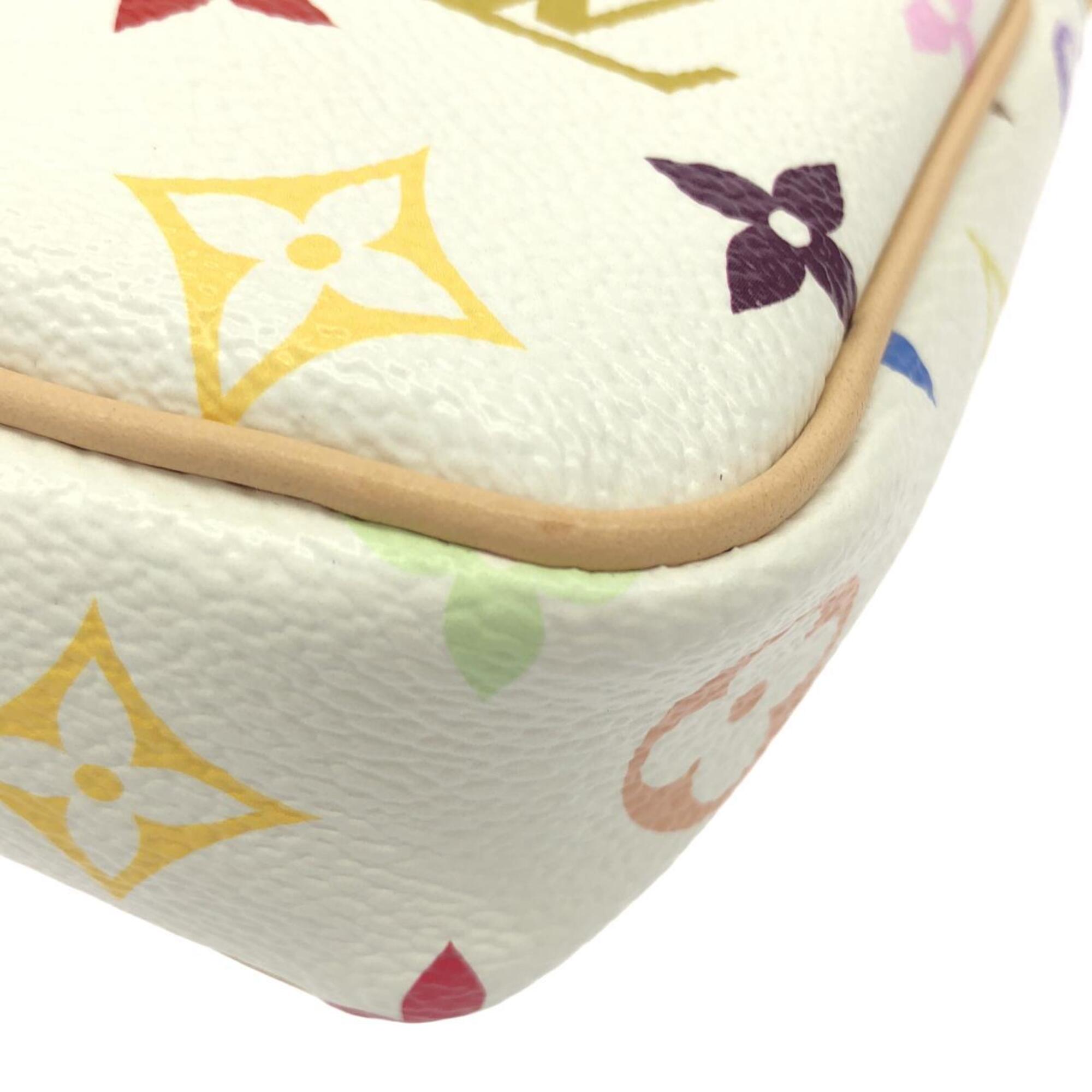 Louis Vuitton White Coated Canvas Pochette Pouch (Pre-Owned)