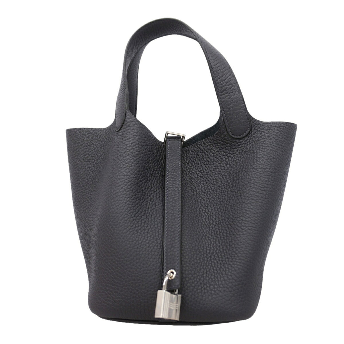 Hermes Navy Taurillon Clemence Leather Handbag (Pre-Owned)