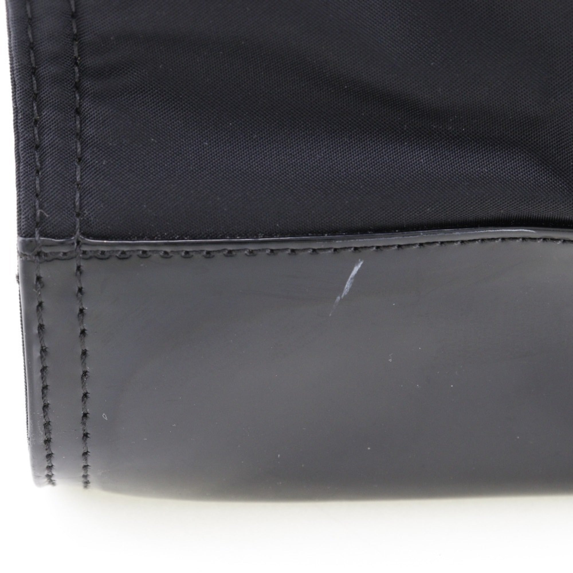 Tory Burch Black Nylon Patent Leather Handbag Tote Bag (Pre-Owned)