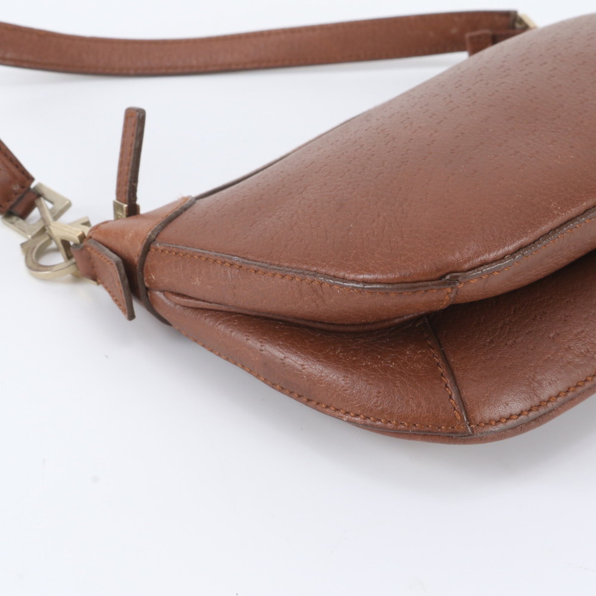 Salvatore Ferragamo Brown Leather Handbag Pouch (Pre-Owned)