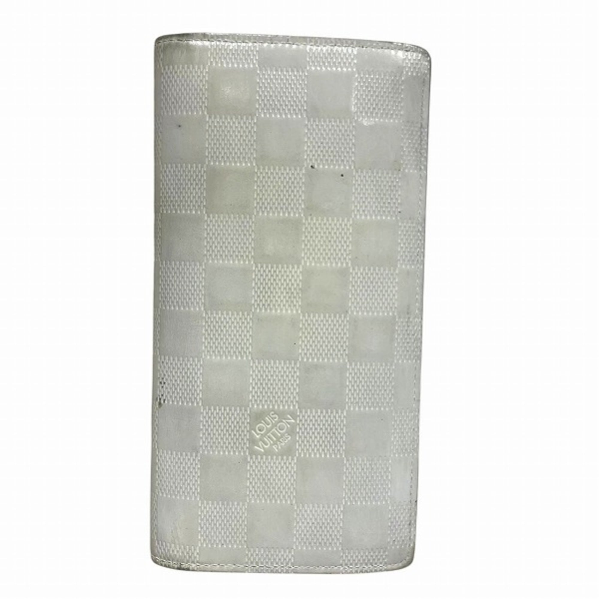 Louis Vuitton White Leather Long Wallet (Bi-Fold) (Pre-Owned)