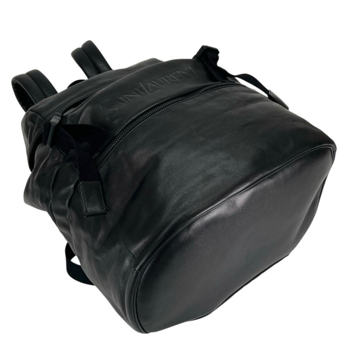 Saint Laurent Black Leather Nylon Backpack (Pre-Owned)