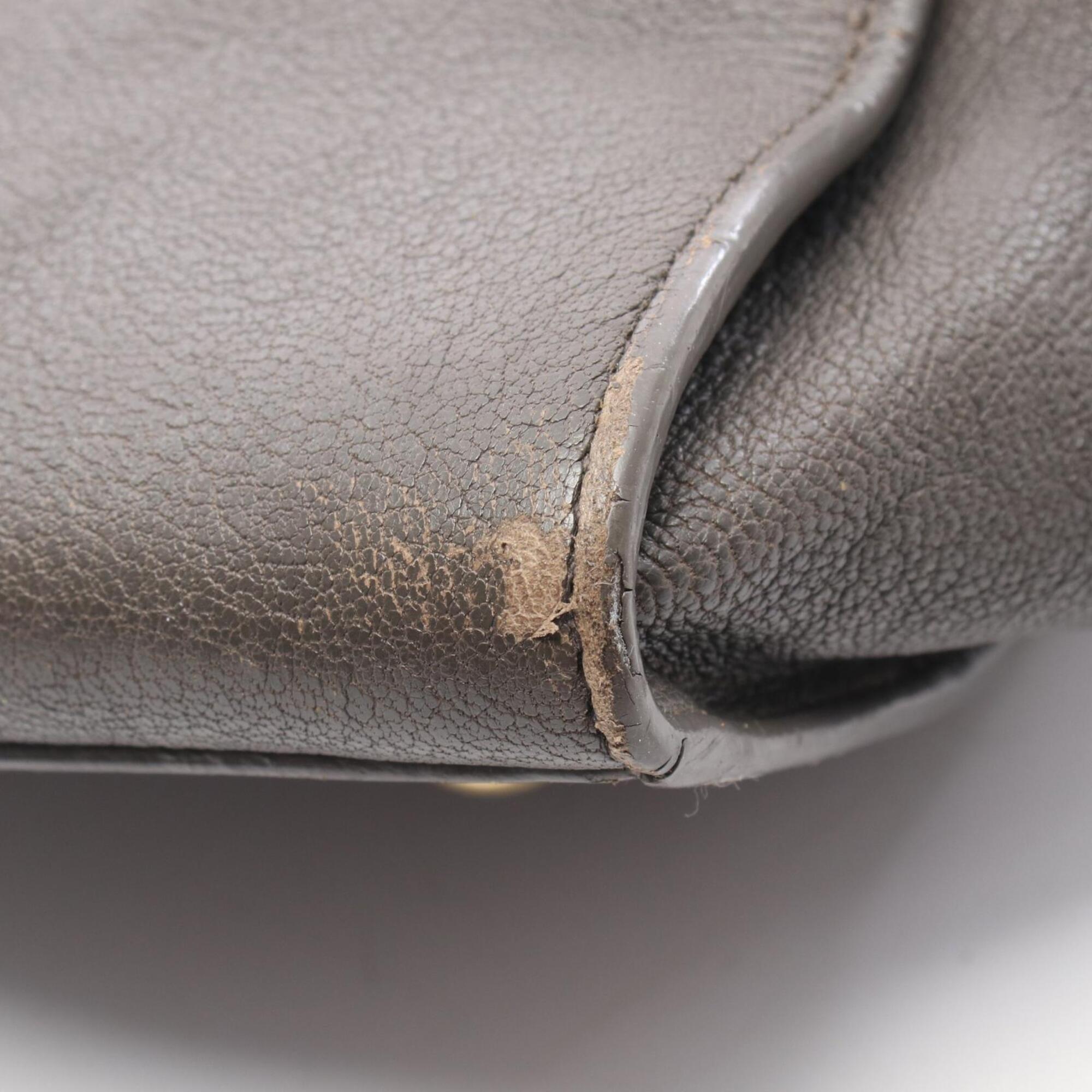 Yves Saint Laurent Gray Leather Handbag (Pre-Owned)