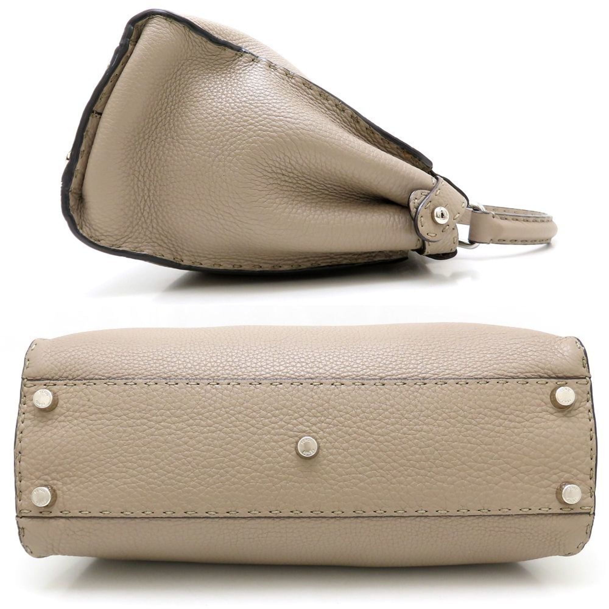 Fendi Grayish Leather Handbag (Pre-Owned)