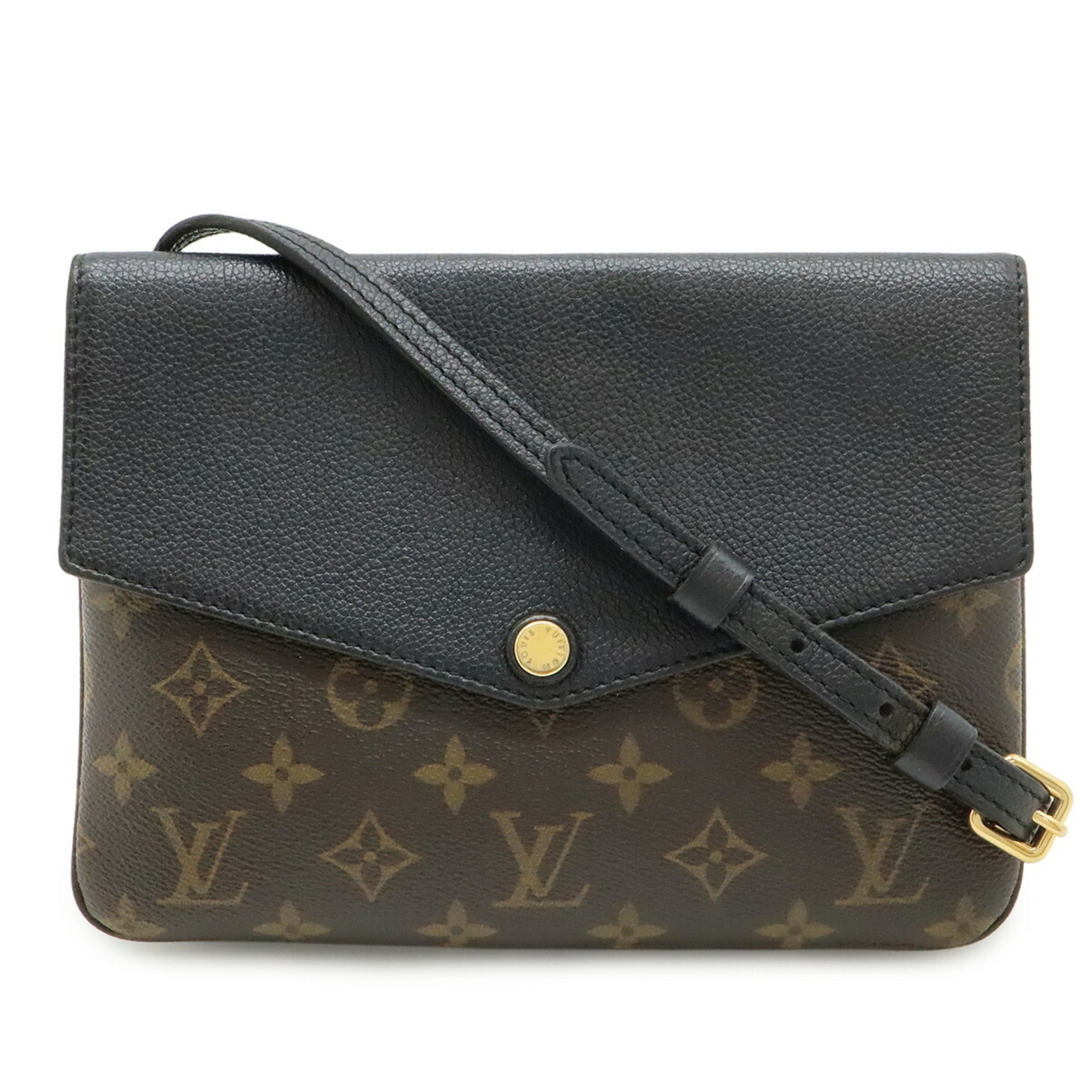 Louis Vuitton Monogram Black Noir Monogram Leather Pochette Shoulder Bag (Pre-Owned)