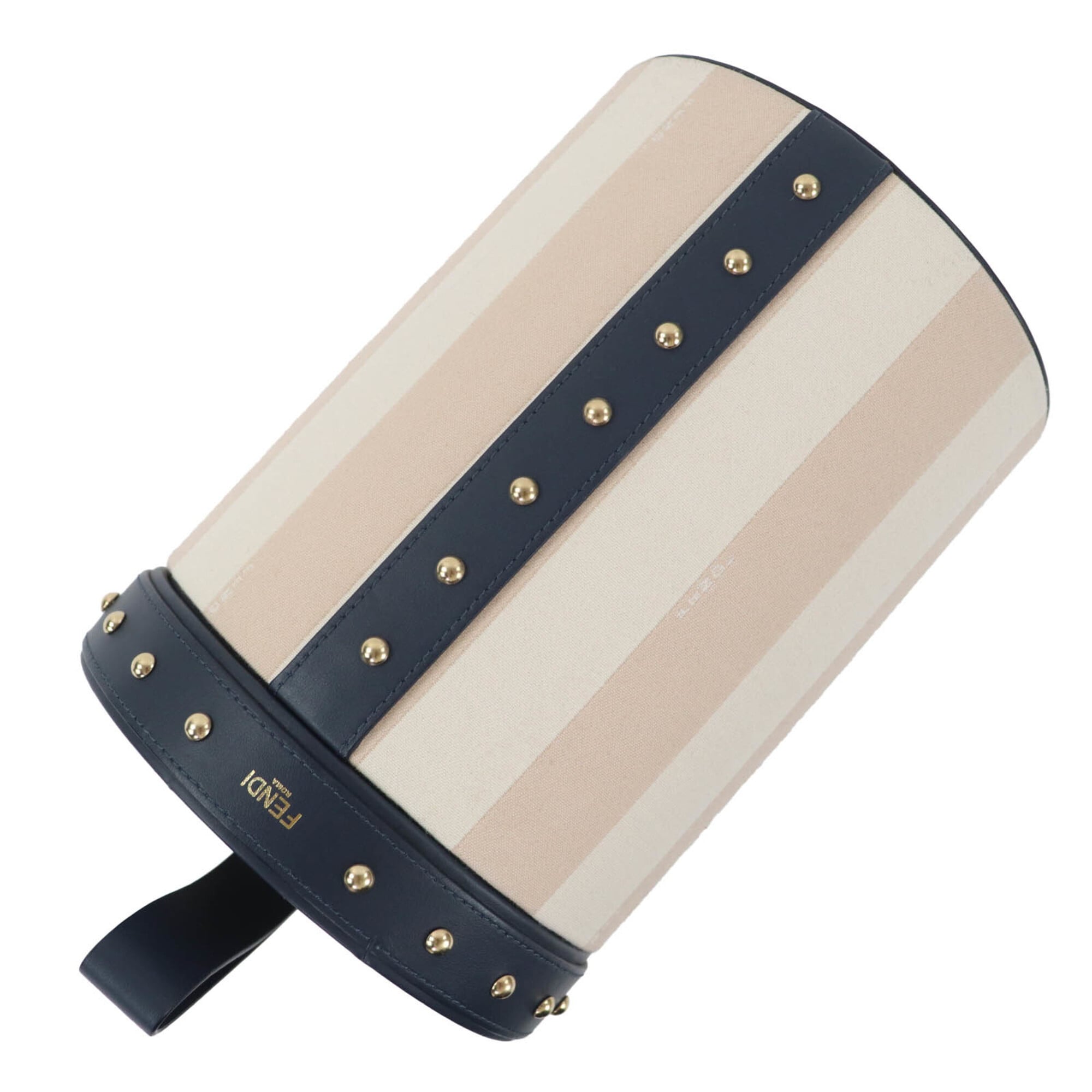 Fendi Beige Navy Leather Pouch (Pre-Owned)