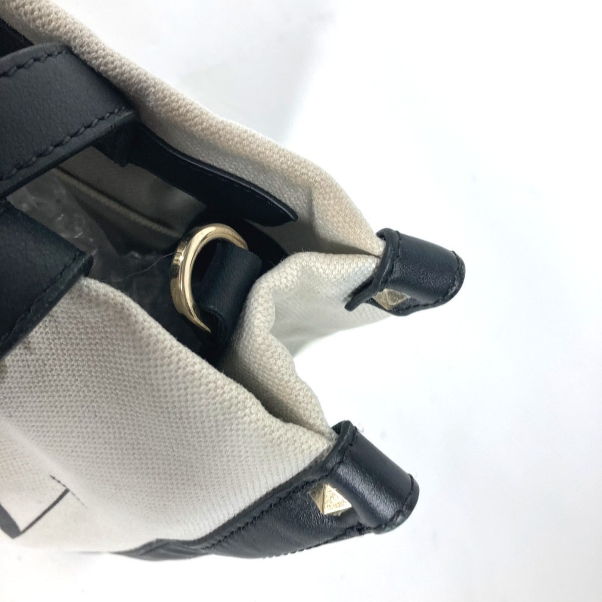 Valentino Black White Canvas Shoulder Bag Tote Bag (Pre-Owned)