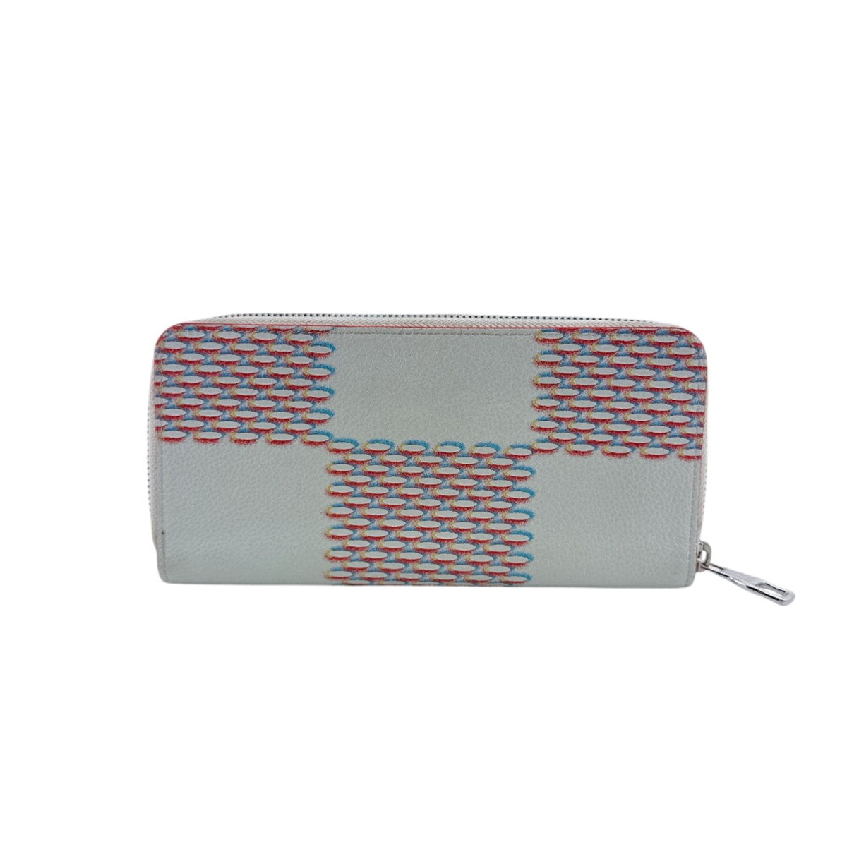 Louis Vuitton Damier Canvas Red Color White Leather Long Wallet (Bi-Fold) (Pre-Owned)