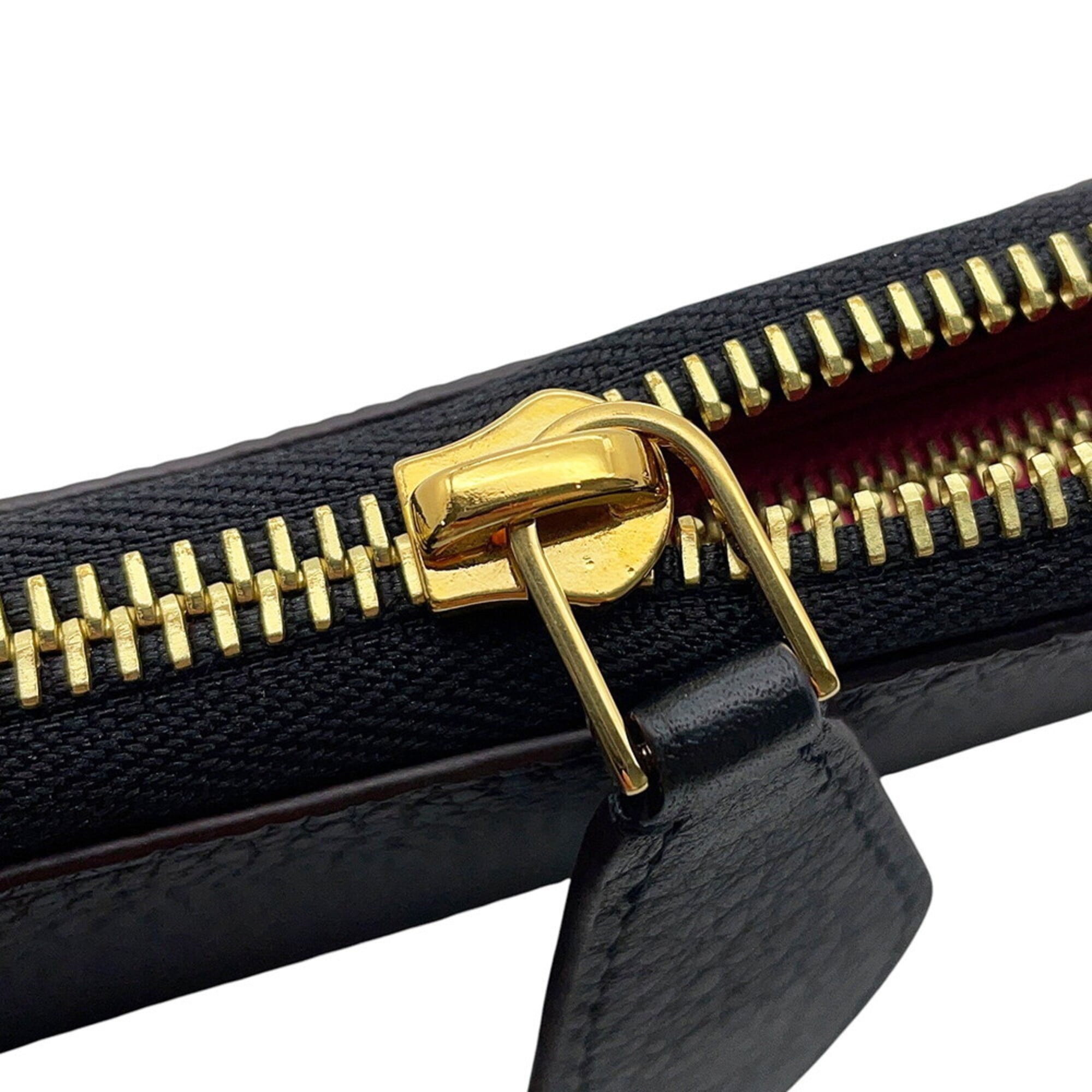 Louis Vuitton Black Noir Pink Leather Long Wallet (Bi-Fold) (Pre-Owned)