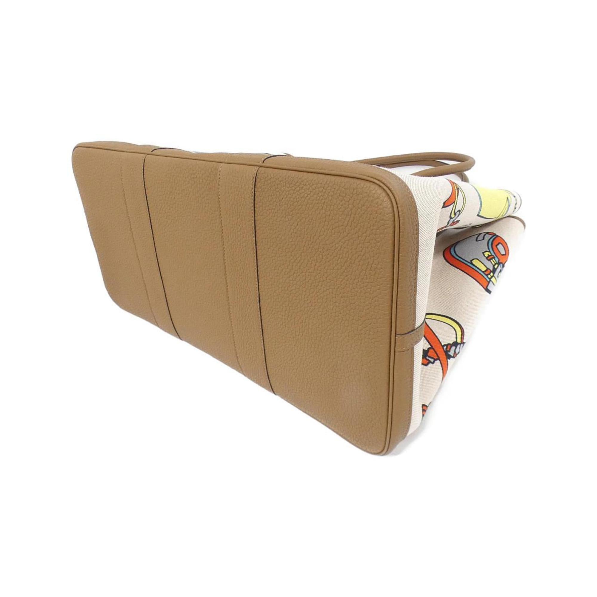 Hermes Beige Multi-Color Toile H Negonda Leather Handbag (Pre-Owned)