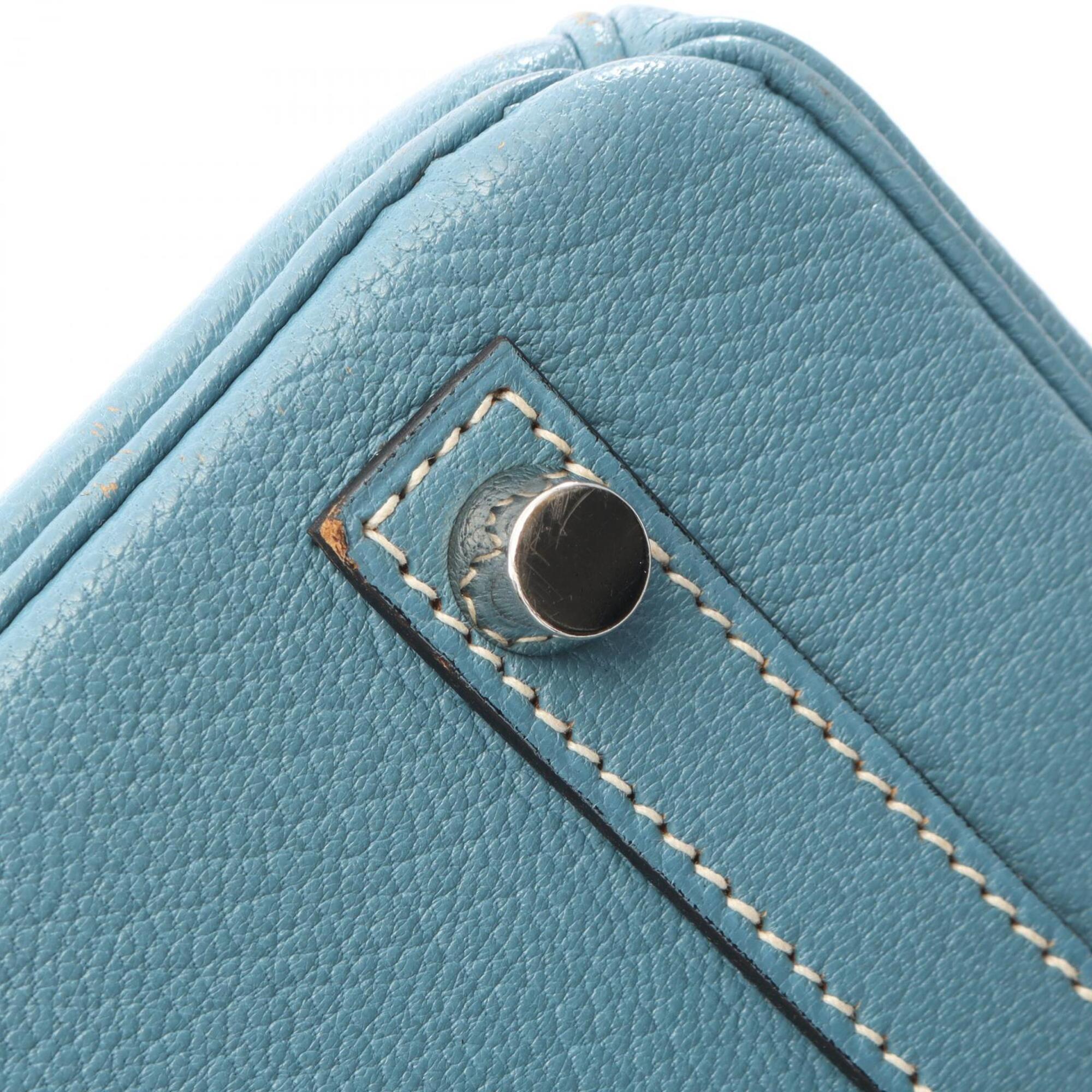 Hermes Blue Chevre Leather Handbag (Pre-Owned)