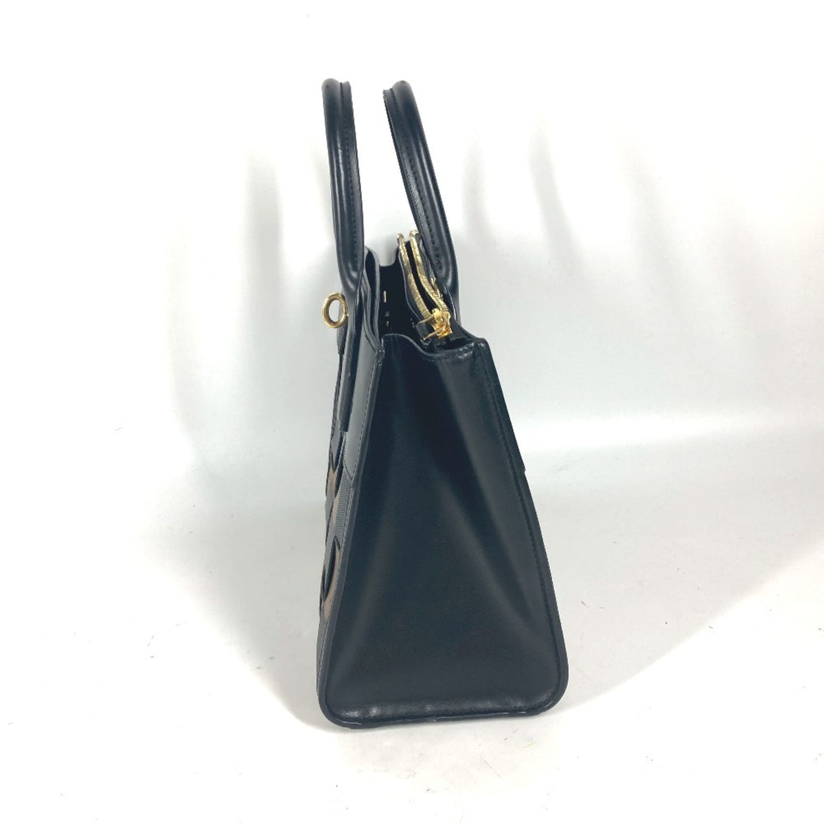 Louis Vuitton Black Brown Leather Handbag Shoulder Bag (Pre-Owned)