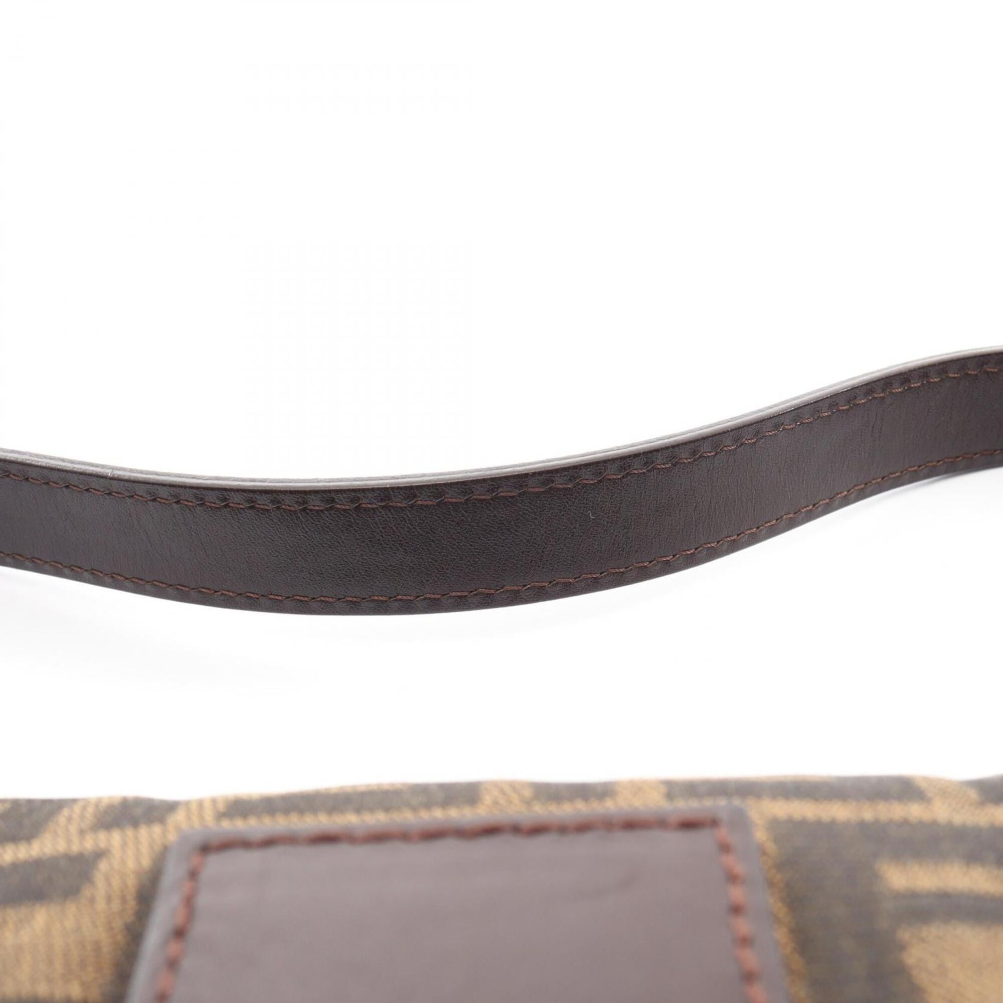 Fendi Brown Canvas Leather Handbag (Pre-Owned)