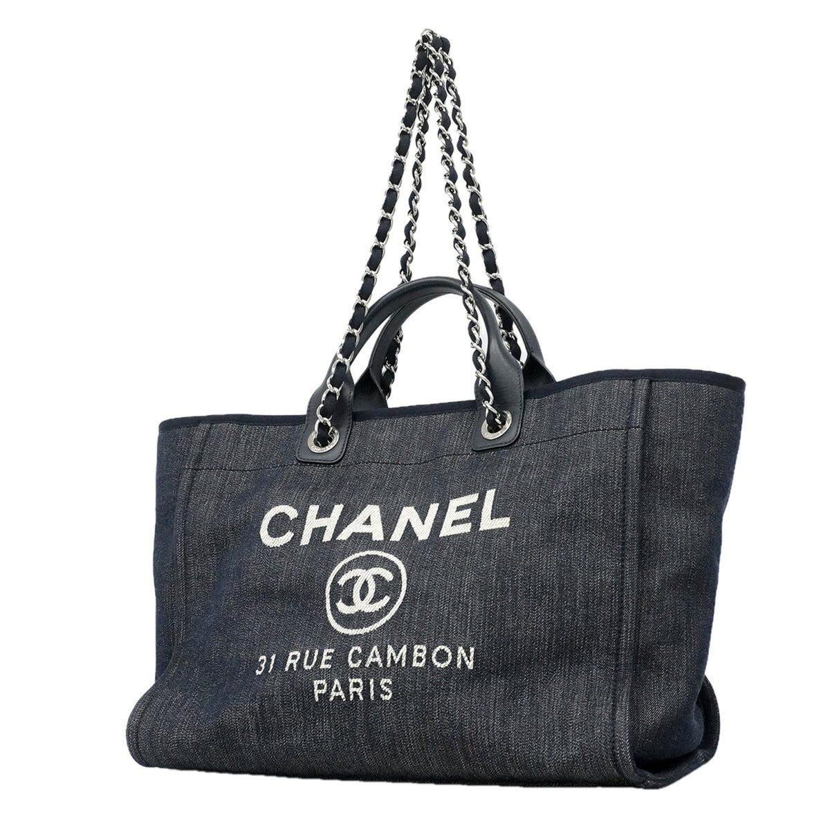 Chanel Navy Denim Tote Bag (Pre-Owned)