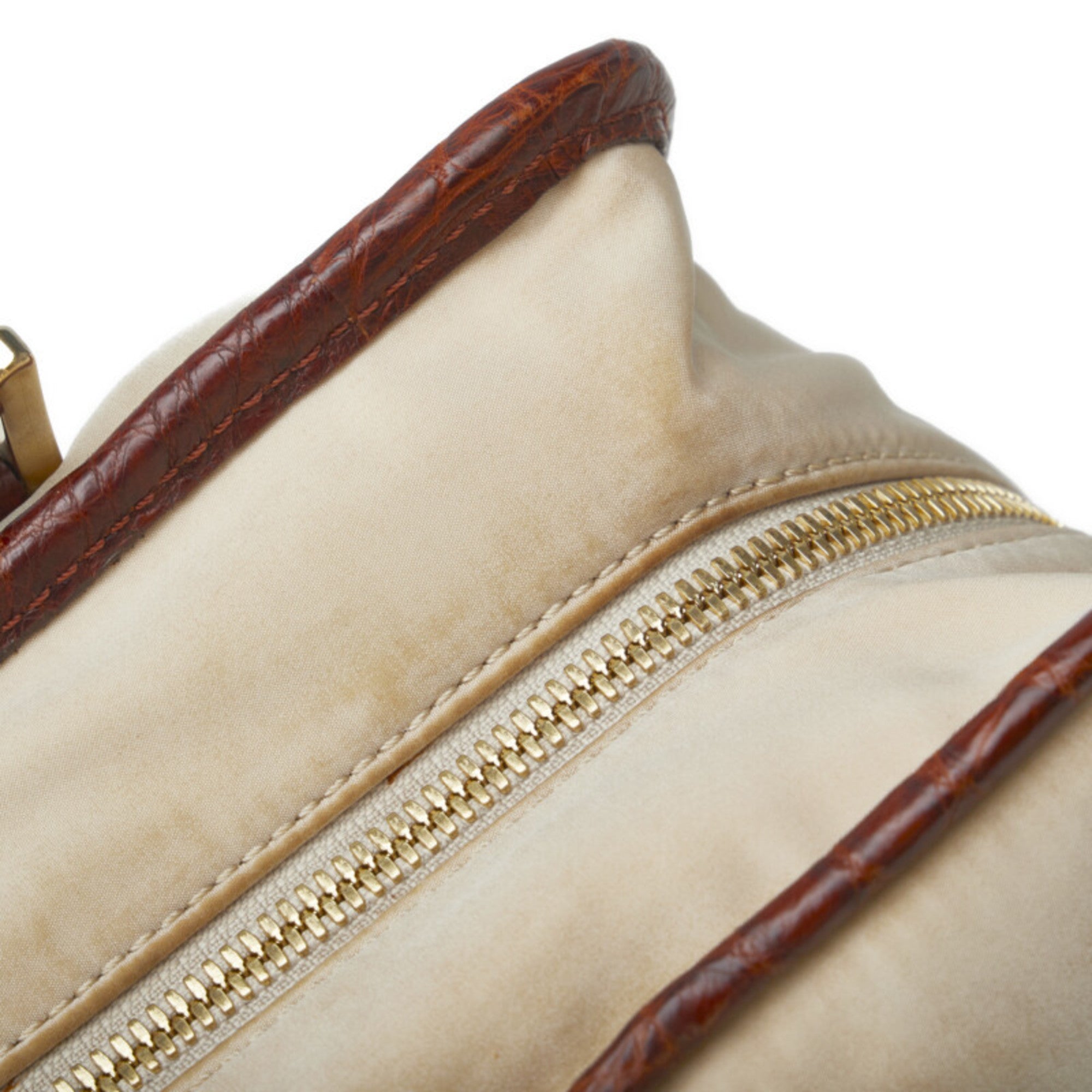Loewe Beige Brown Nylon Leather Boston Bag Handbag (Pre-Owned)