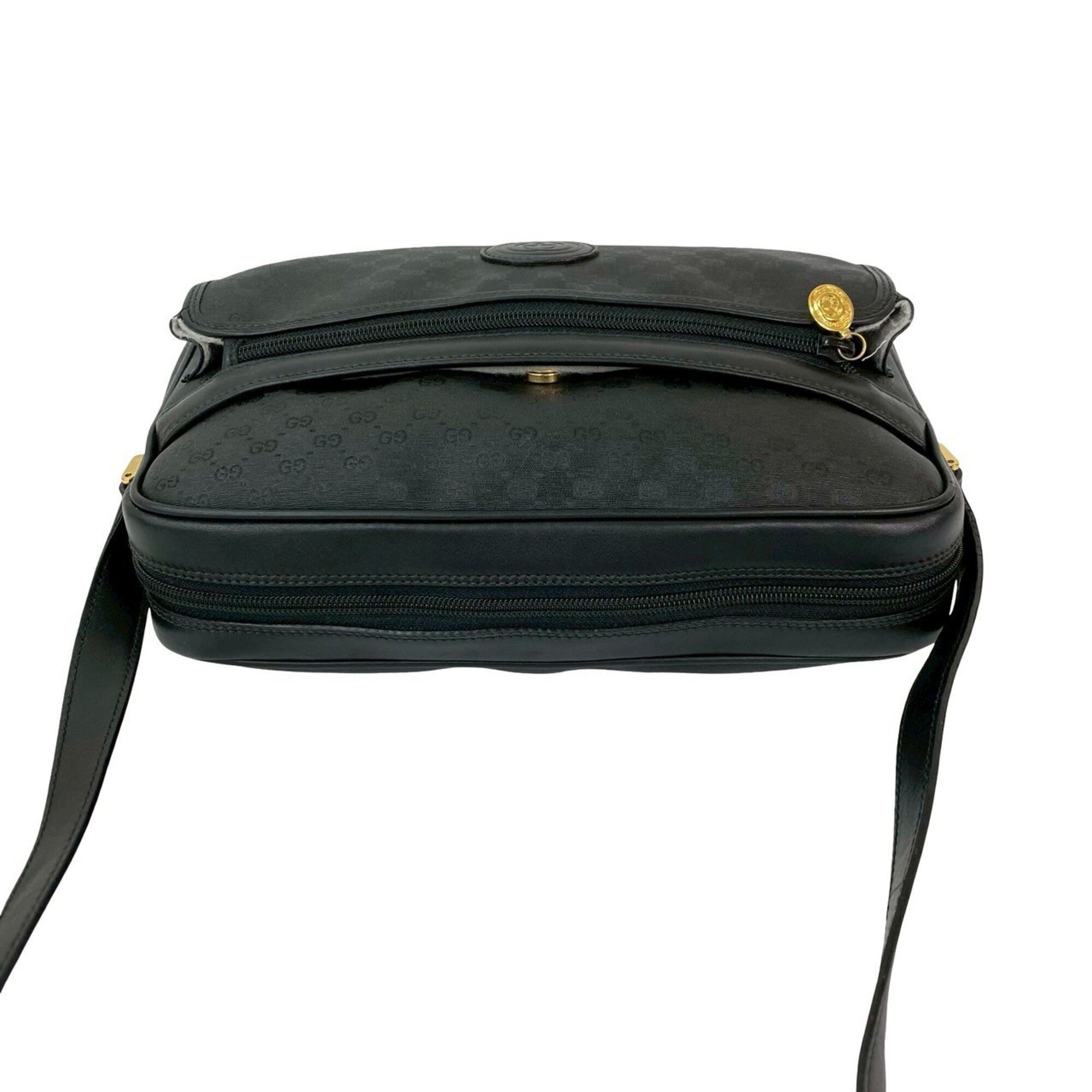 Gucci Black Leather Pvc Pochette Shoulder Bag (Pre-Owned)