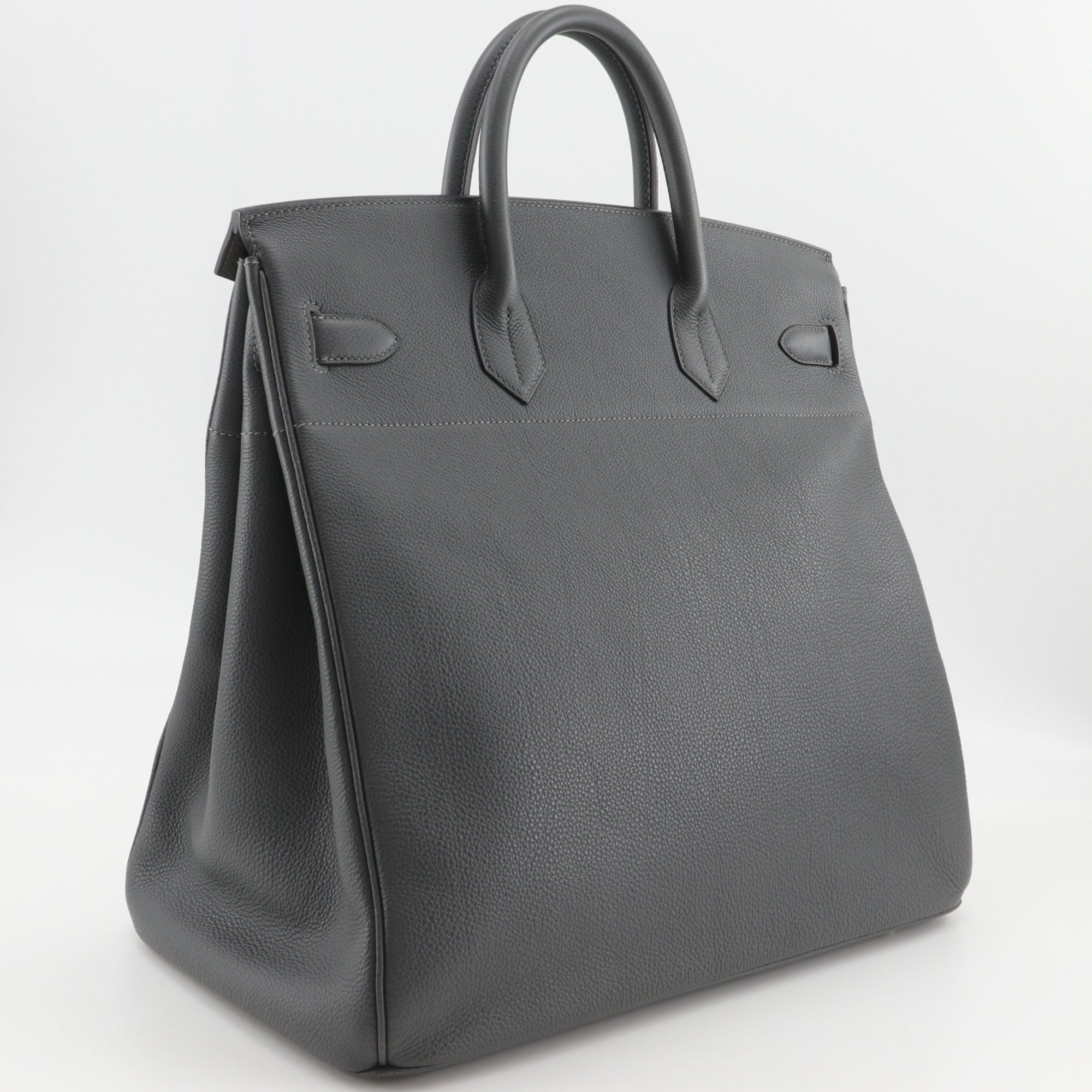 Hermes Haute A Courroies Vert Fonce Togo Leather Handbag (Pre-Owned)