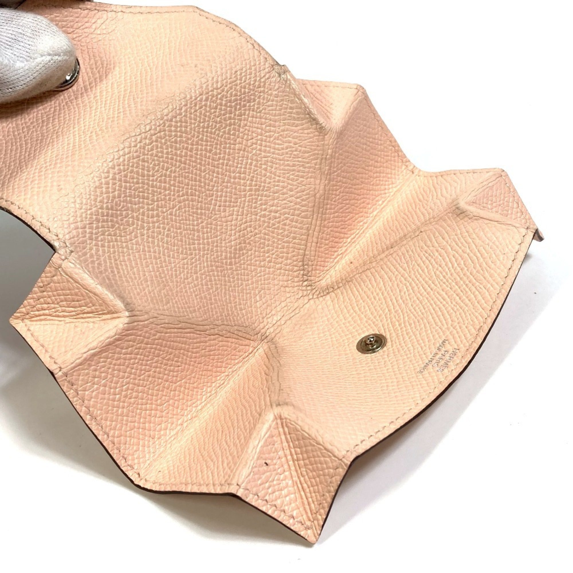 Hermes Le 24 Pink Rose Eglantine Epsom Leather Coin Purse/Coin Case (Pre-Owned)