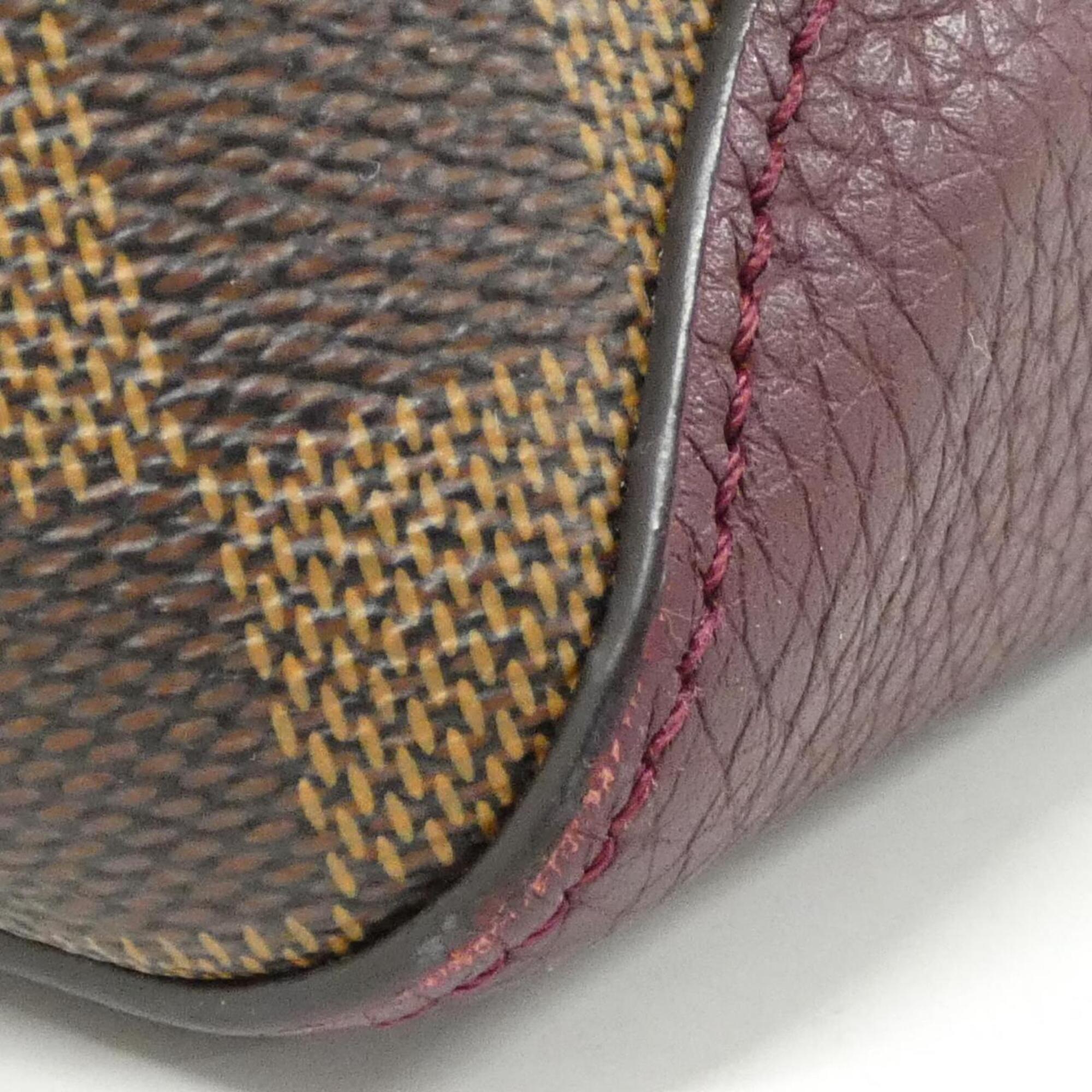 Louis Vuitton Ebene Fuchsia Coated Canvas Leather Handbag (Pre-Owned)