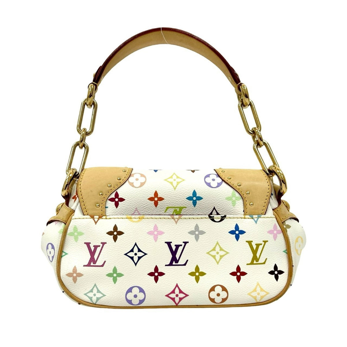 Louis Vuitton White Leather Pvc Shoulder Bag (Pre-Owned)