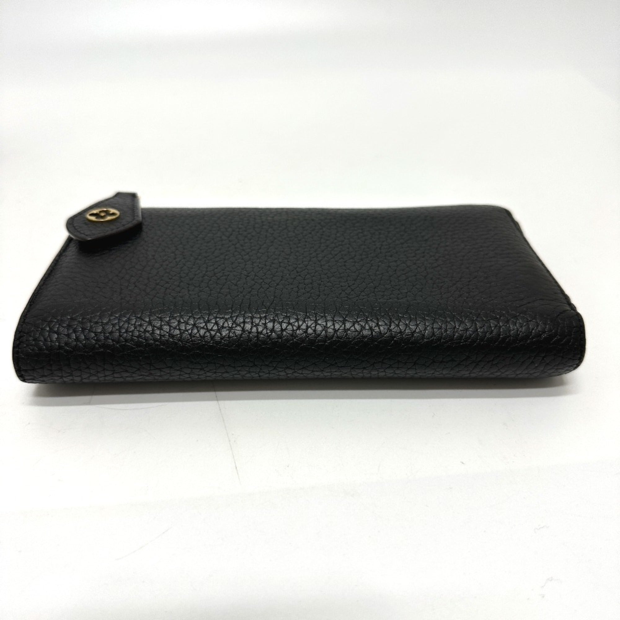 Louis Vuitton Black Leather Long Wallet (Bi-Fold) (Pre-Owned)
