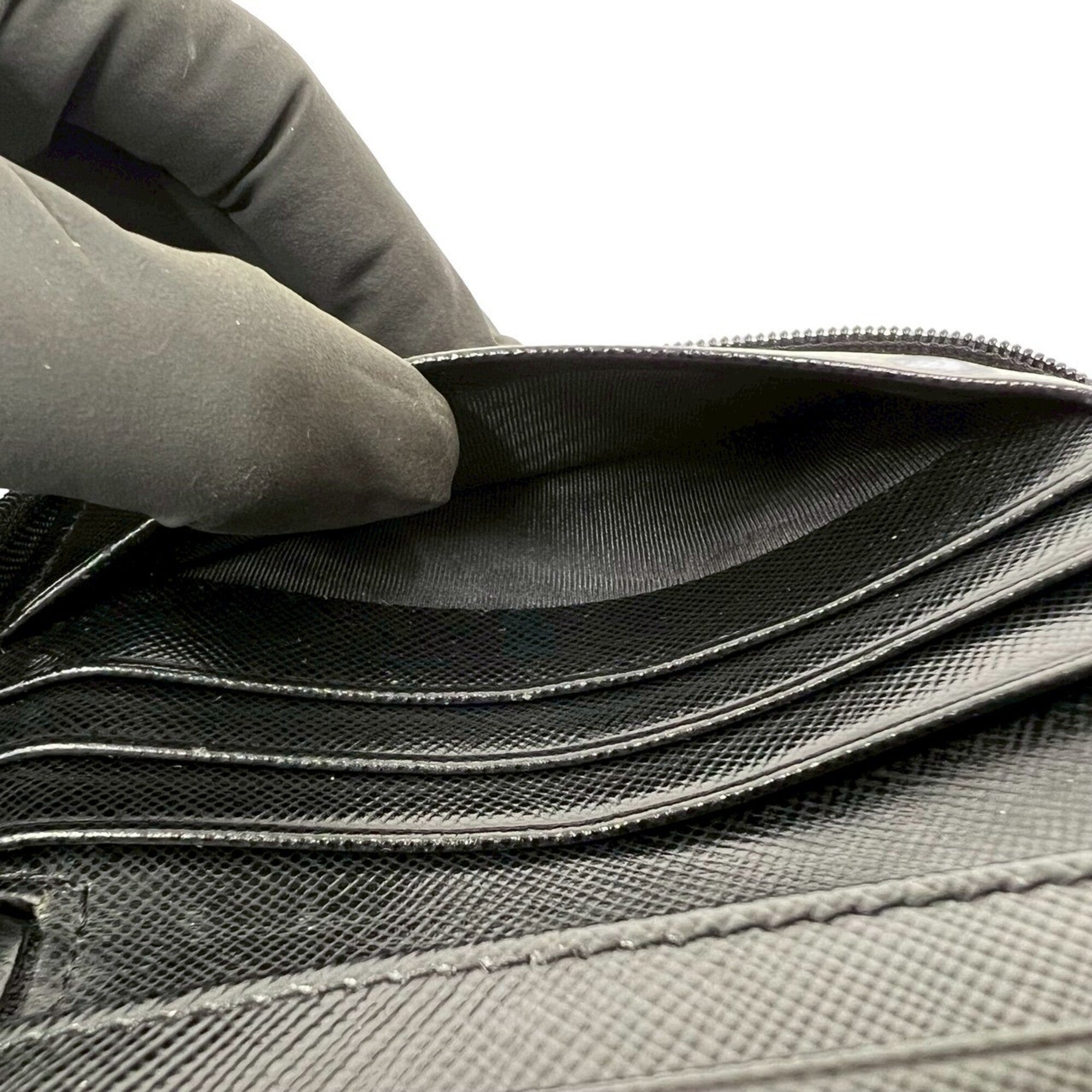 Prada Black Nylon Leather Wallet (Bi-Fold) (Pre-Owned)