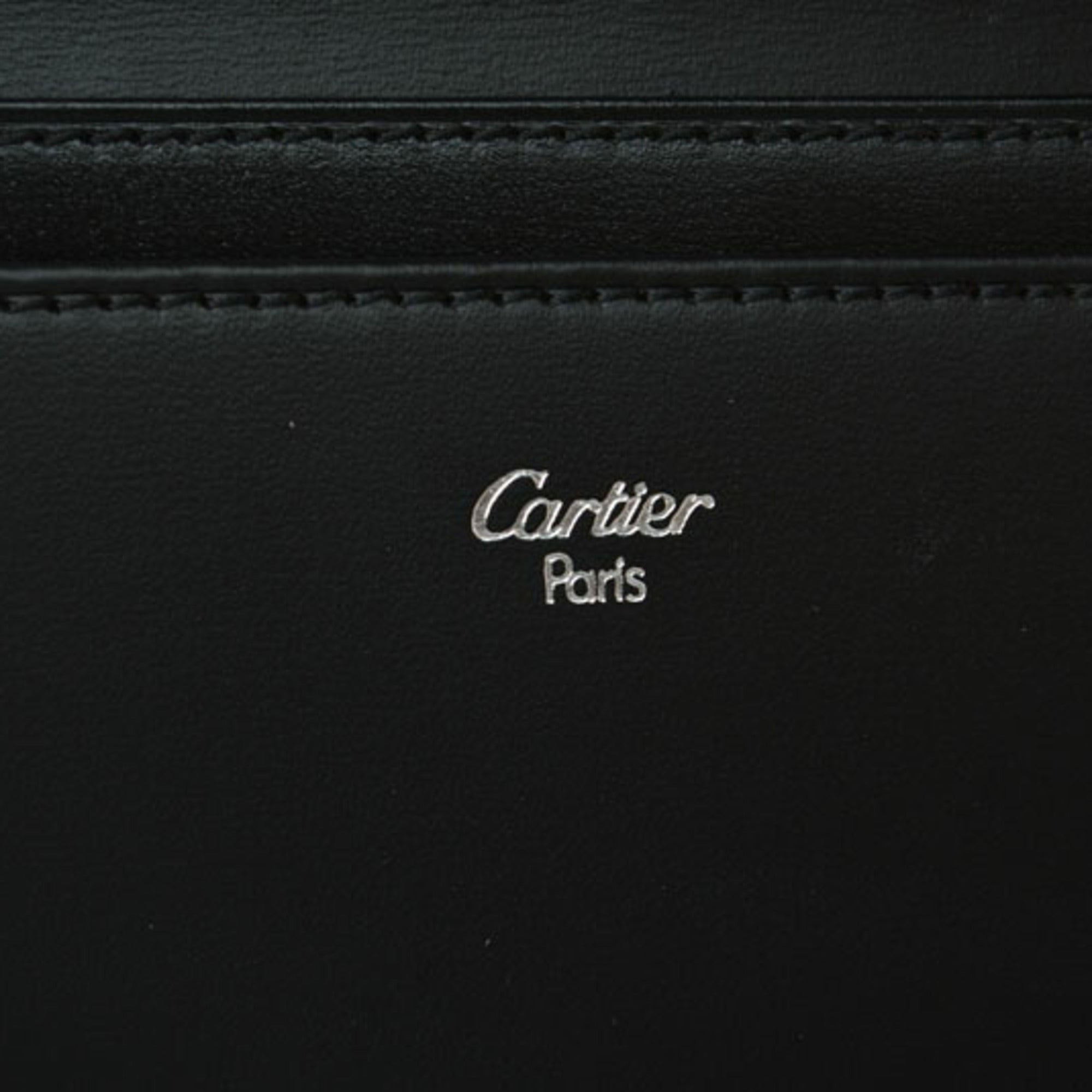 Cartier Pasha Black Leather Long Wallet (Bi-Fold) (Pre-Owned)
