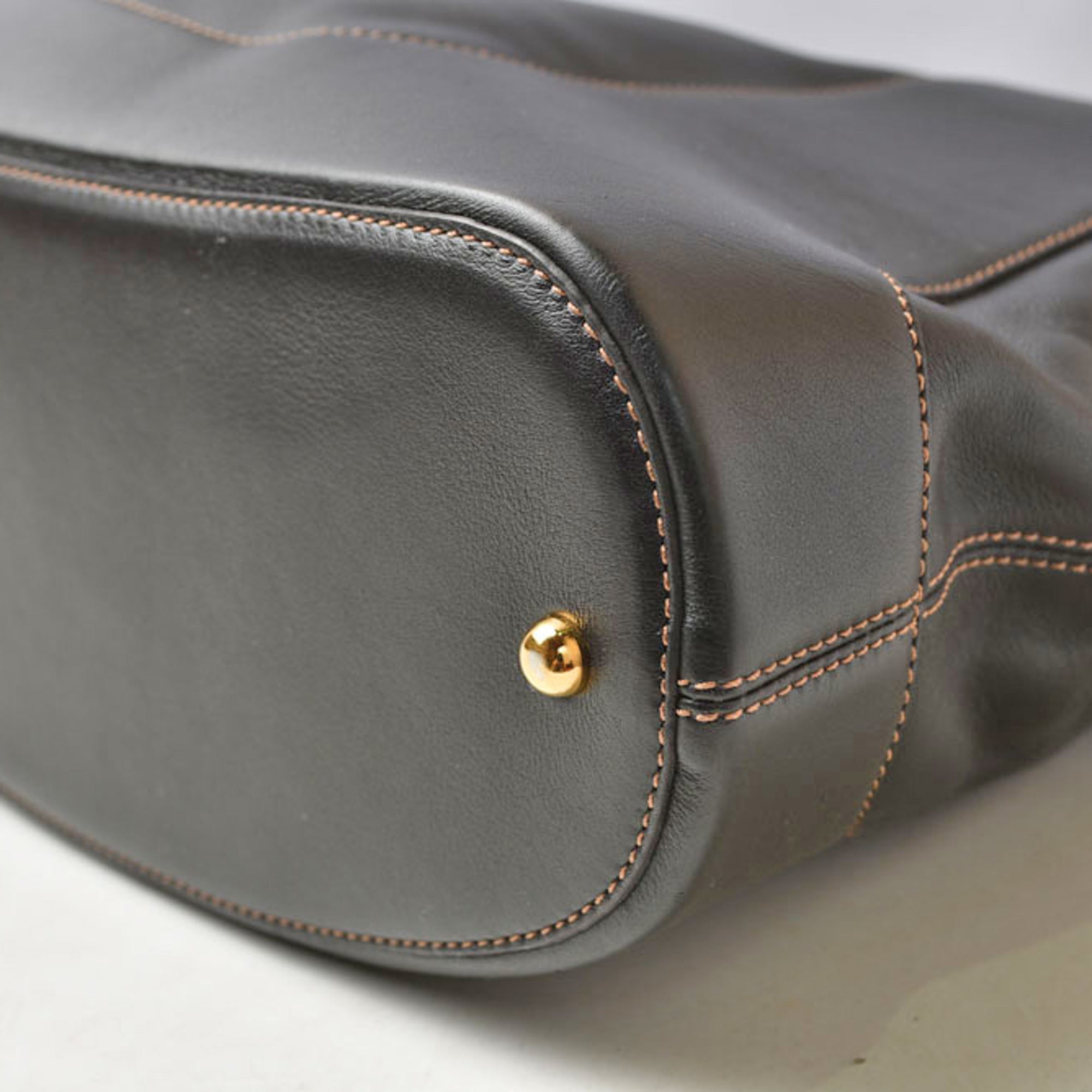 Loewe Dark Brown Leather Pouch Tote Bag (Pre-Owned)