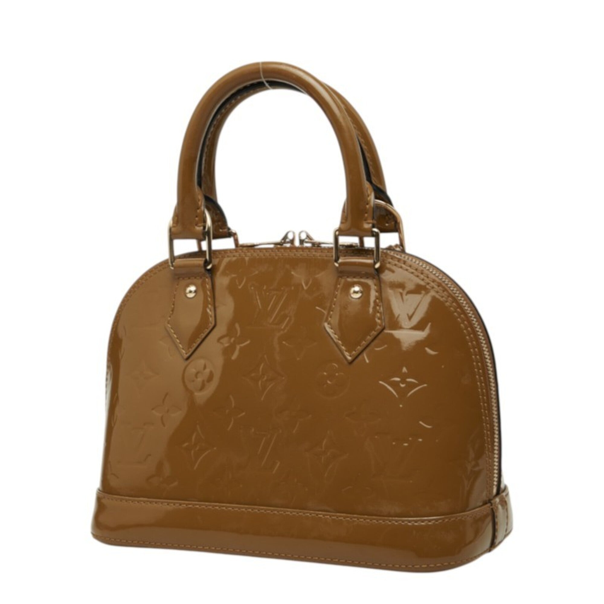Louis Vuitton Brown Olive Patent Leather Handbag Shoulder Bag (Pre-Owned)