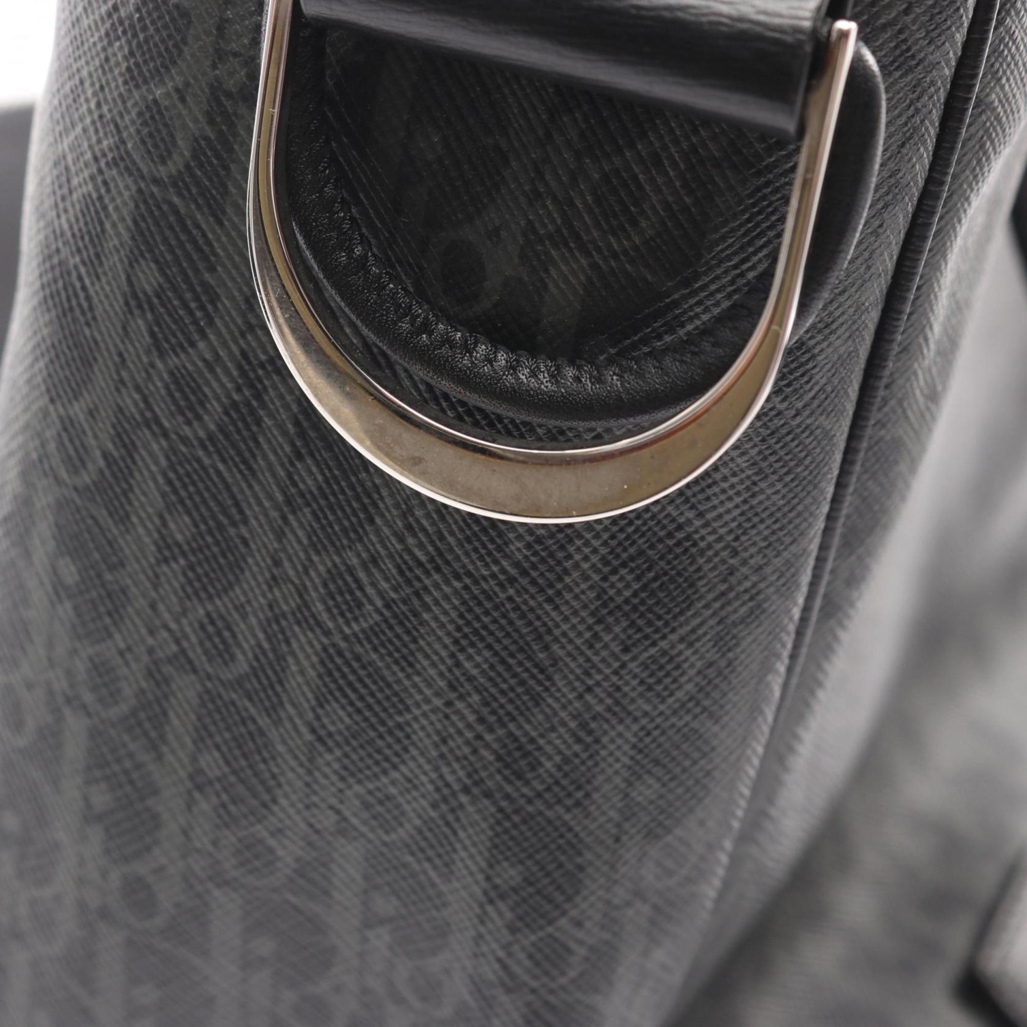 Christian Dior Black Gray White Coated Canvas Leather Fanny Pack Sling Bag (Pre-Owned)