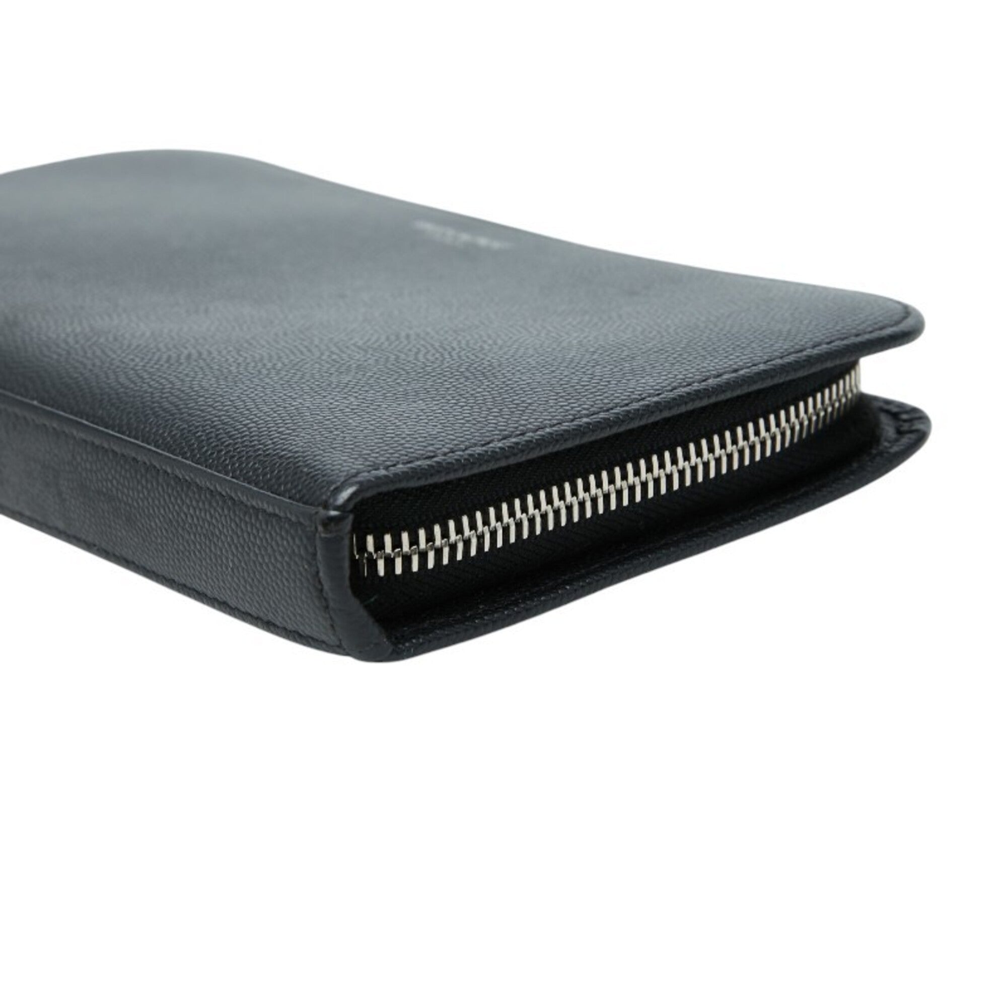 Saint Laurent Black Leather Long Wallet (Bi-Fold) (Pre-Owned)